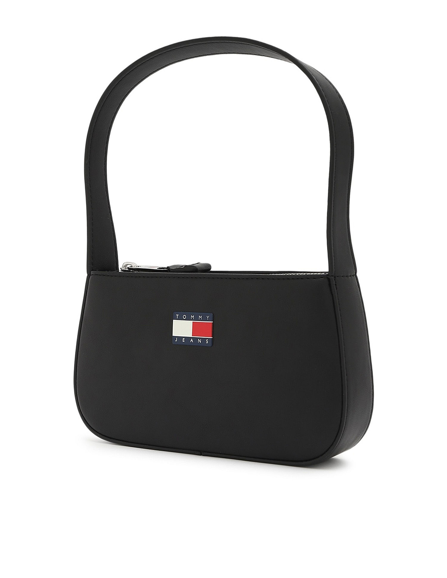 Tommy Hilfiger Solid Black Pu Shoulder Bag