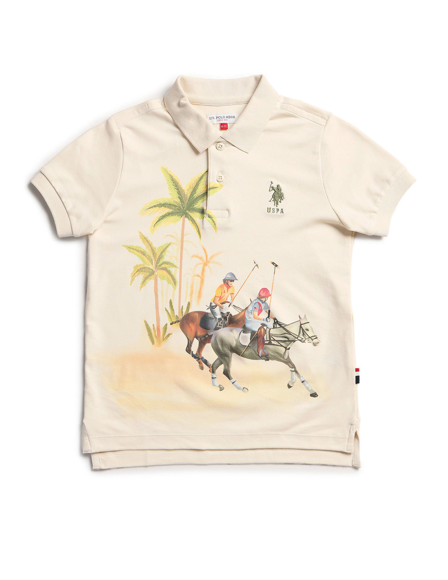 U.S. Polo Assn. Kids Boys Regular Fit Graphic Printed Polo Shirt