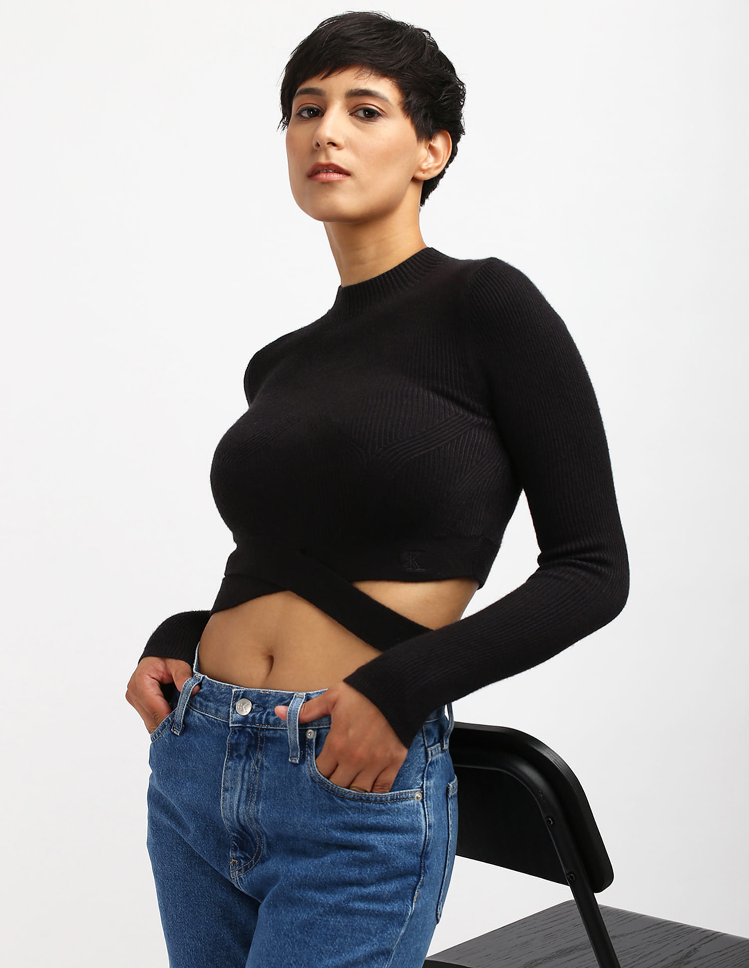 Flipkart Calvin Klein Jeans Shirt Womens Jet Black Skinny Fit