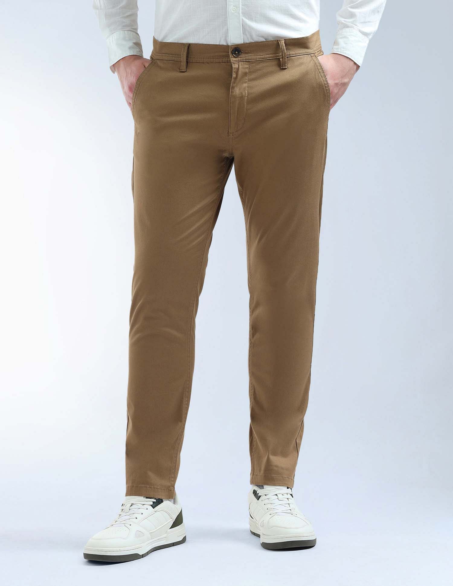 Flying Machine Mid Rise Slash Slim Tapered Fit Trouser