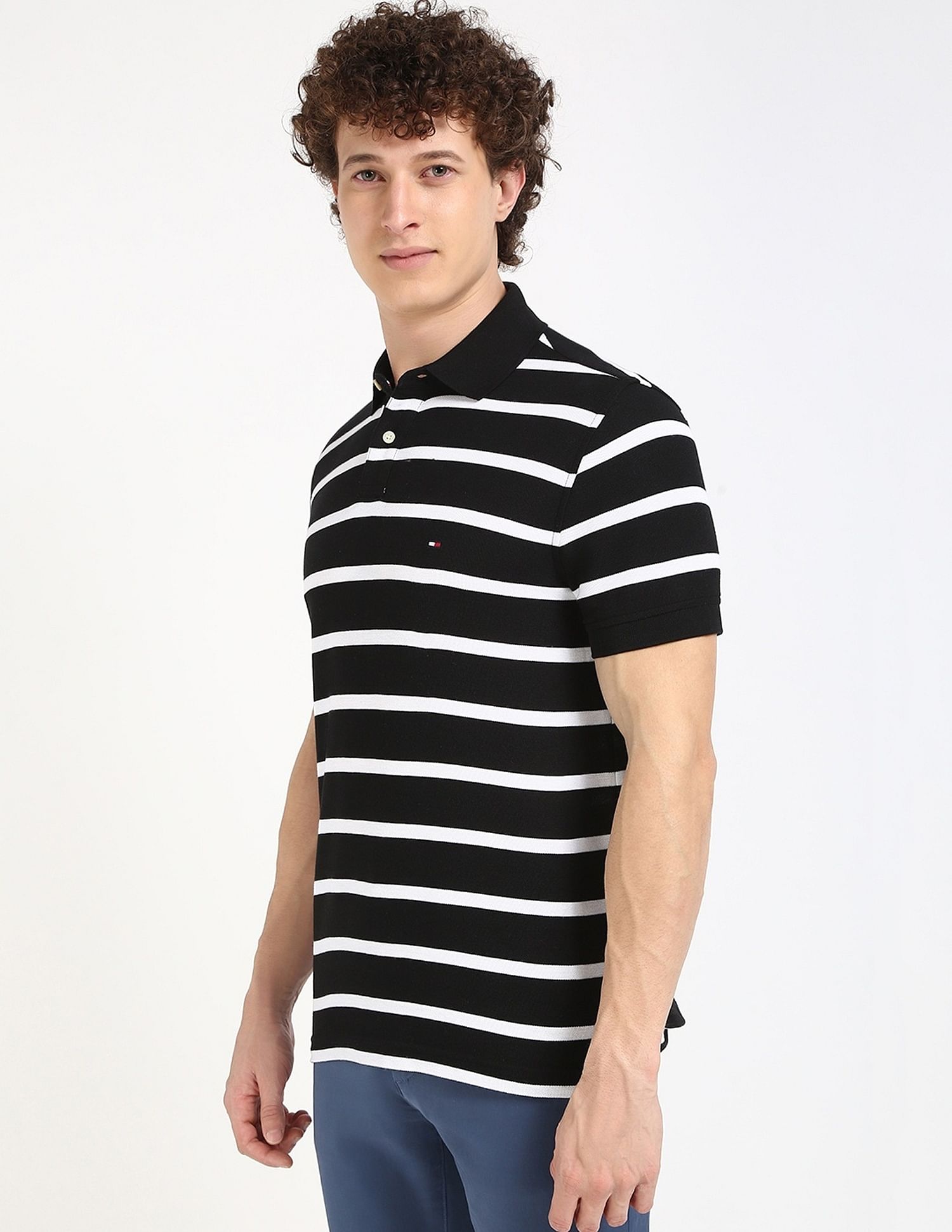 Tommy Hilfiger Striped Regular-Fit Cotton Polo Shirt