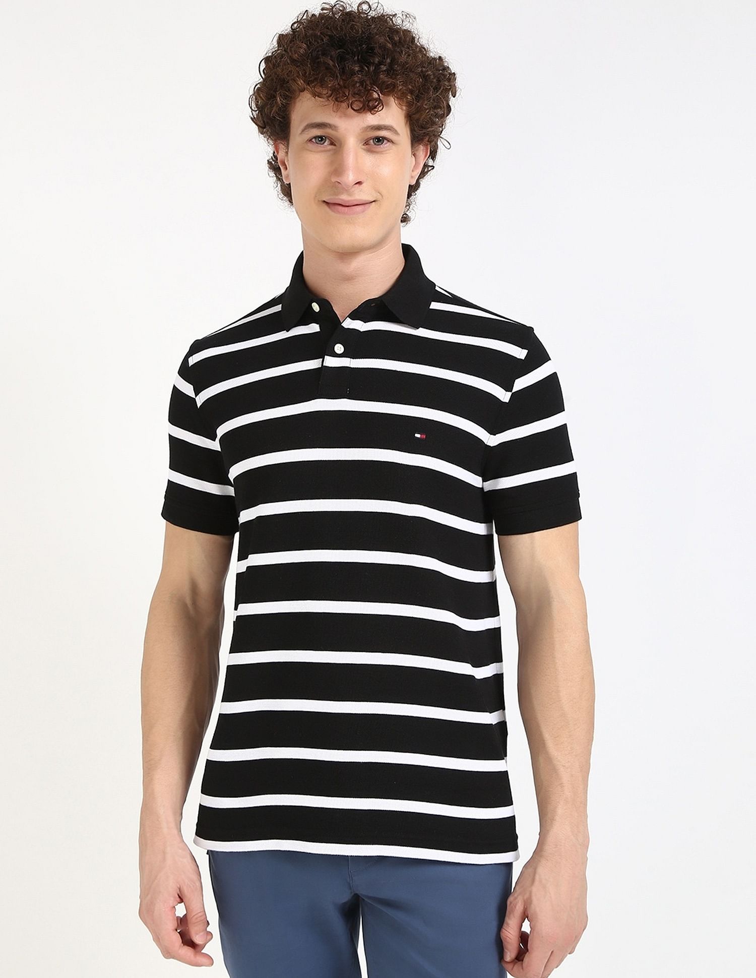 Tommy Hilfiger Striped Regular-Fit Cotton Polo Shirt