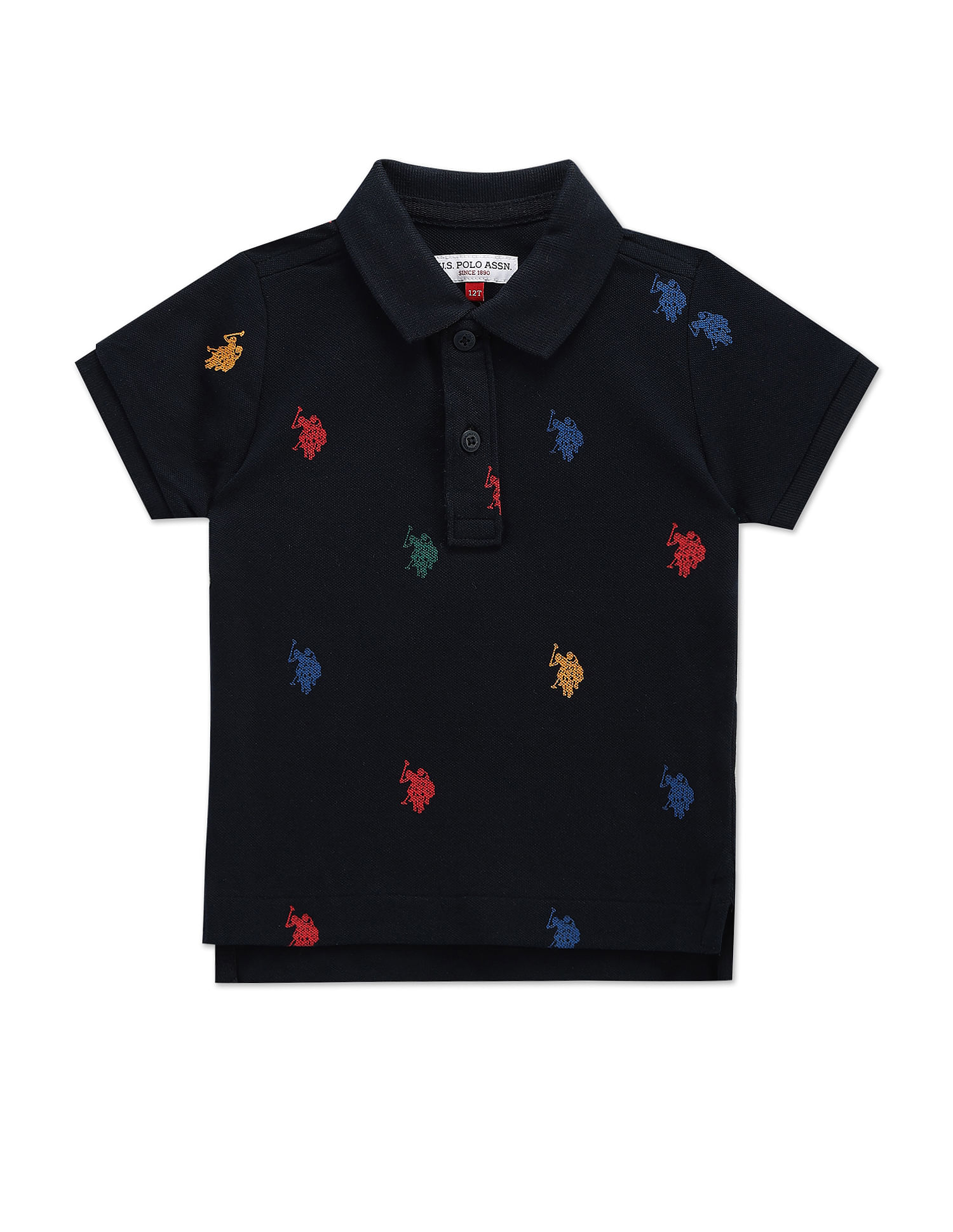 U.S. Polo Assn. Kids Boys Brand Print Cotton Polo Shirt
