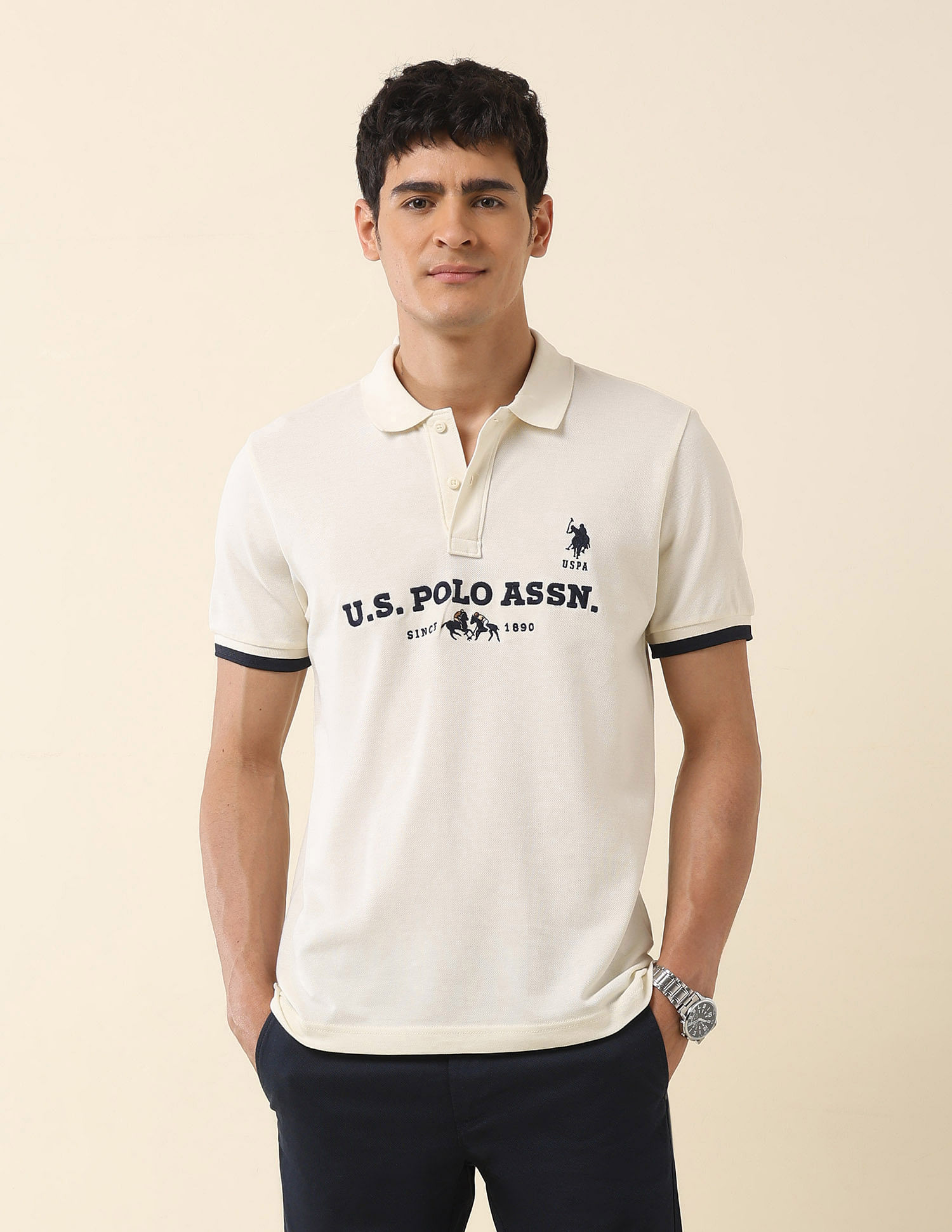 U.S. Polo Assn. Brand Embroidered Summer Splash Polo Shirt