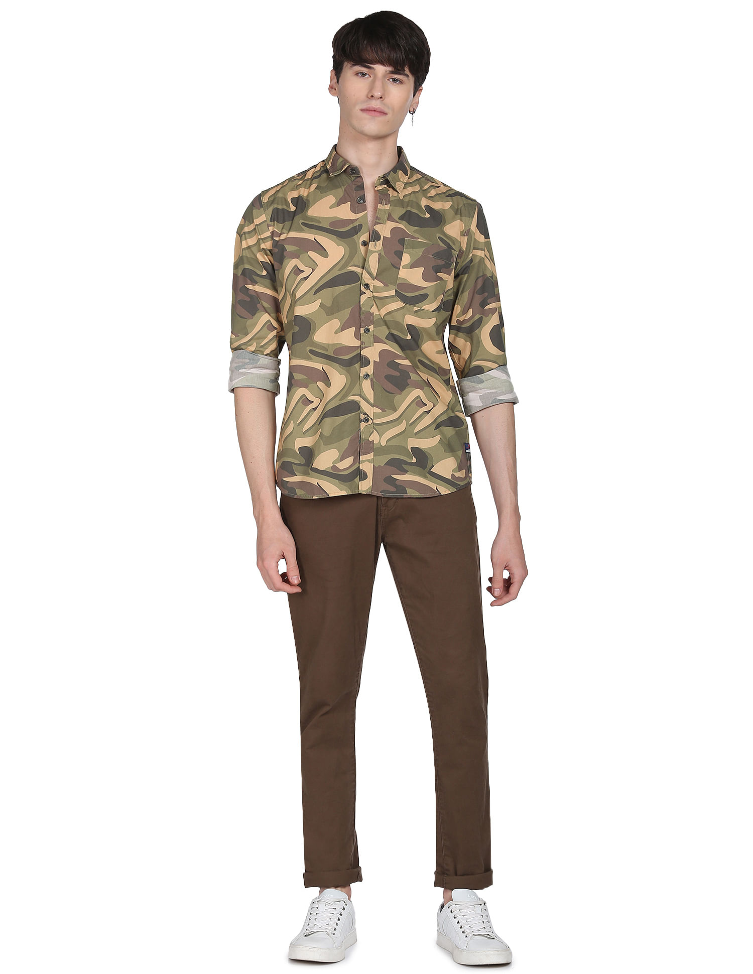 Buy Flying Machine Camouflage Print Slim Fit Casual Shirt  NNNOWcom