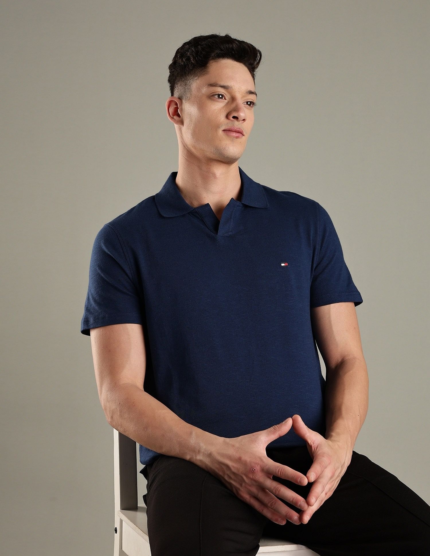 Tommy Hilfiger Solid Slim-Fit Cotton Polo Shirt
