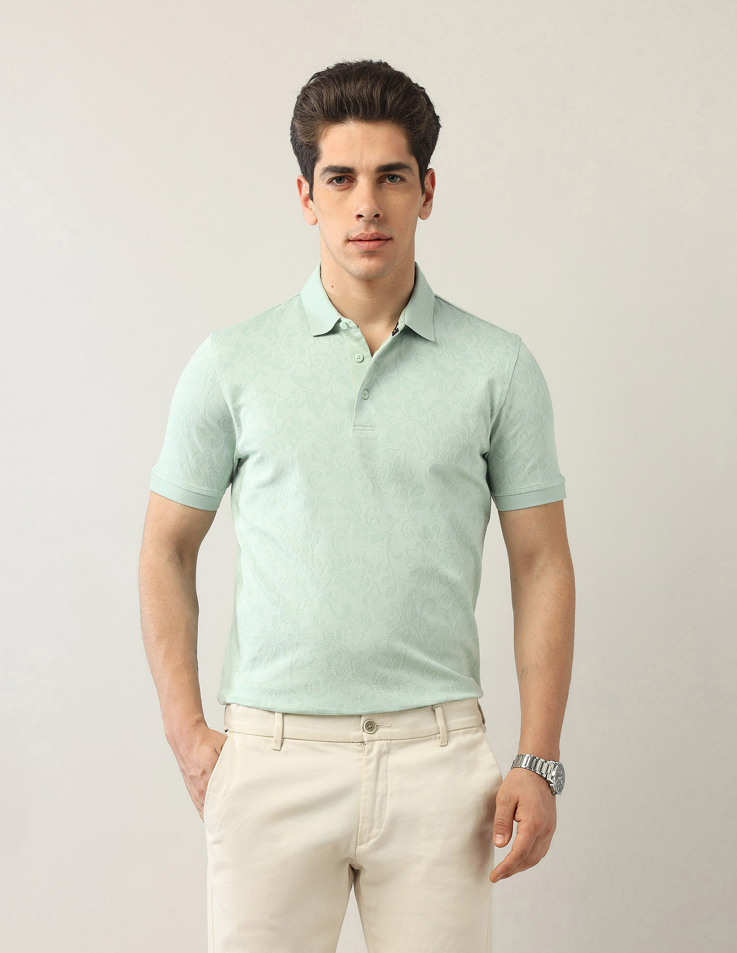 Arrow Textured Regular Fit Polo Shirt