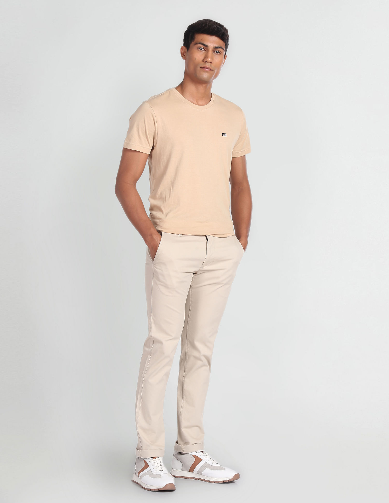 Arrow Sports Low Rise Flat Front Trousers