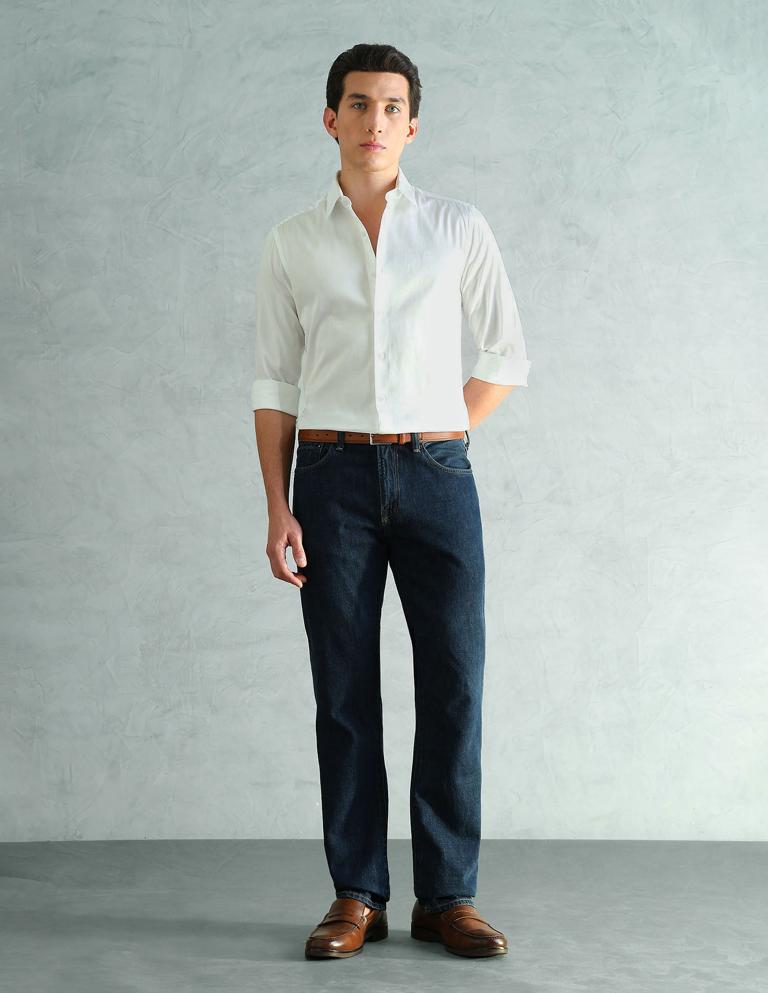Arrow Newyork Slim Fit Smart Satin Shirt