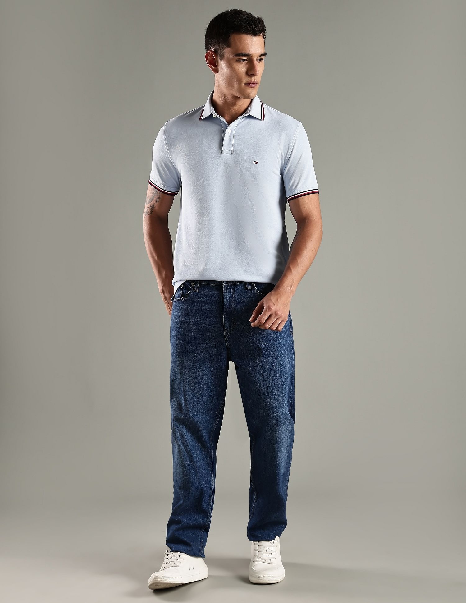 Tommy Hilfiger Solid Regular Fit Cotton Polo T-Shirt