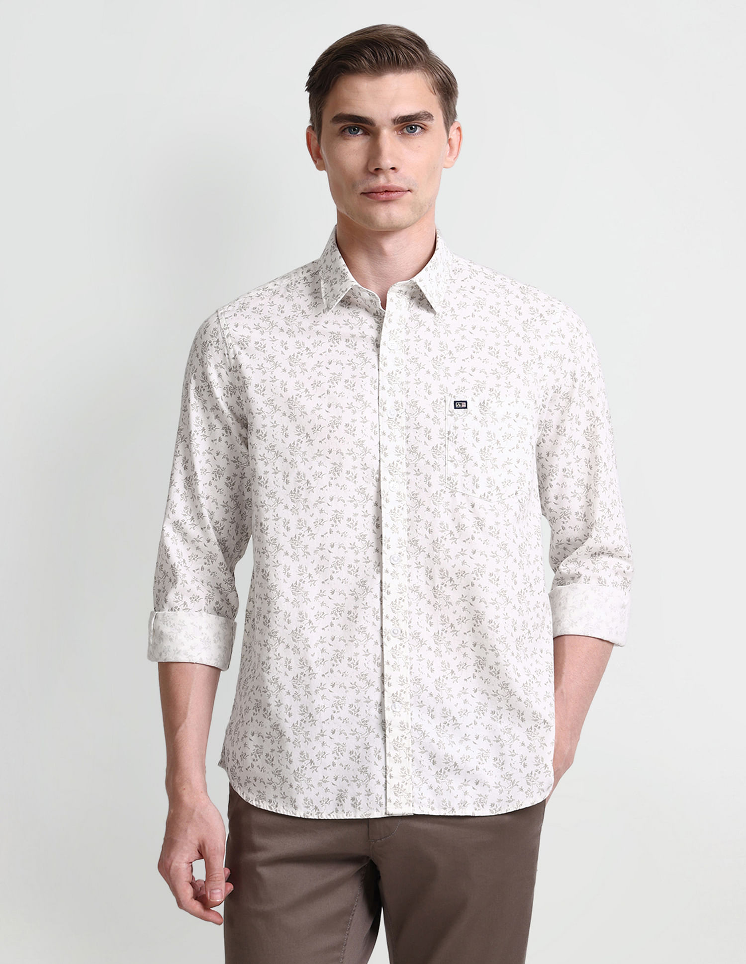 Arrow Sport Point Collar Floral Print Shirt