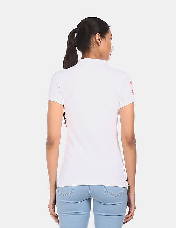 U.S. Polo Assn. Women Solid Pique Polo Shirt