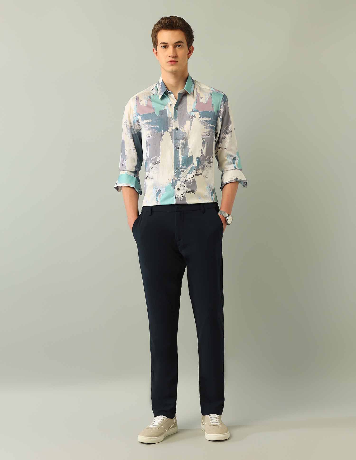 Arrow Newyork Abstract Satin Shirt