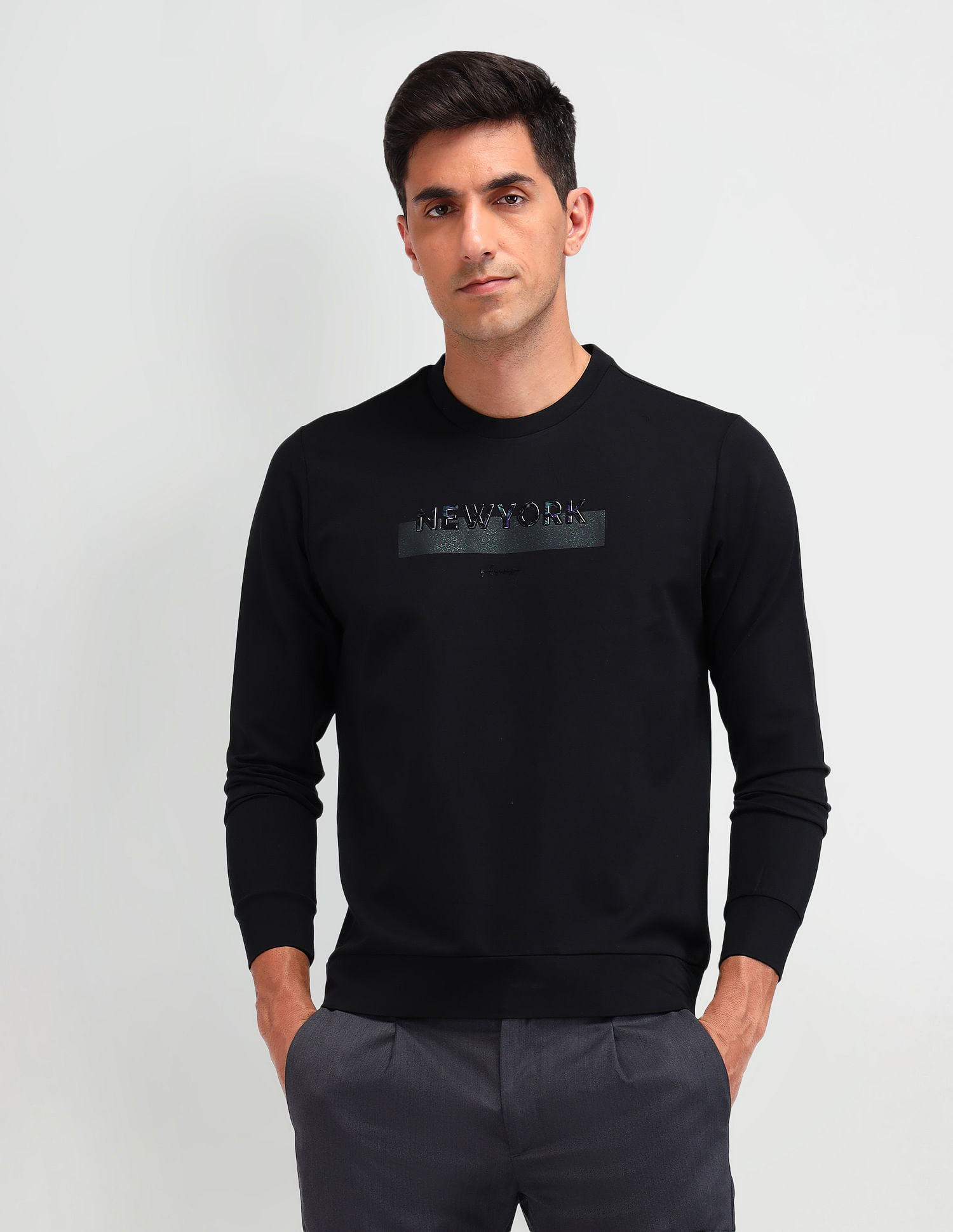 Arrow Newyork Graphic Printed Regular Fit Sweatshirt
