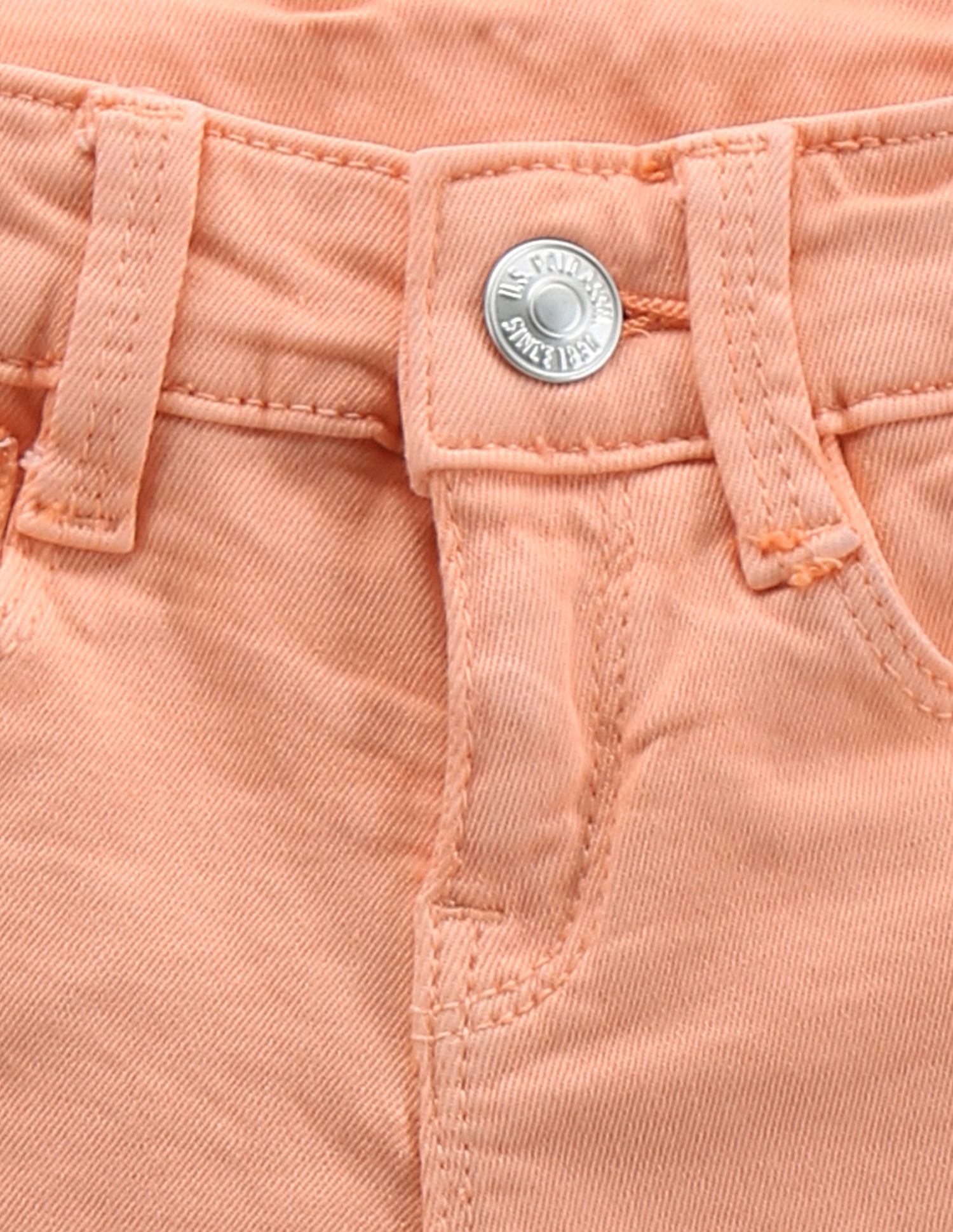 U.S. Polo Assn. Kids Girls Unfinished Hem Solid Shorts