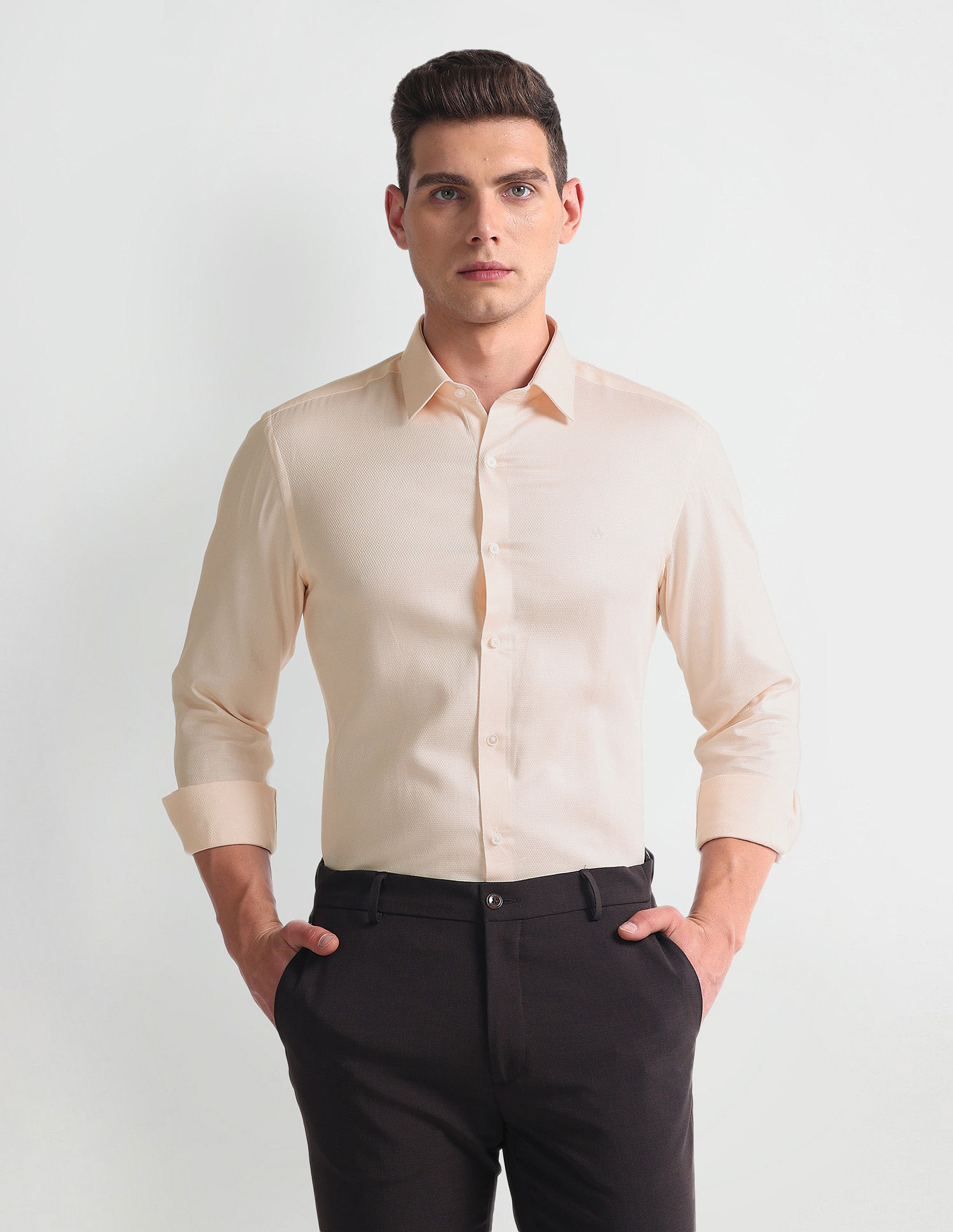 Arrow Patterned Dobby Manhattan Slim Fit Shirt