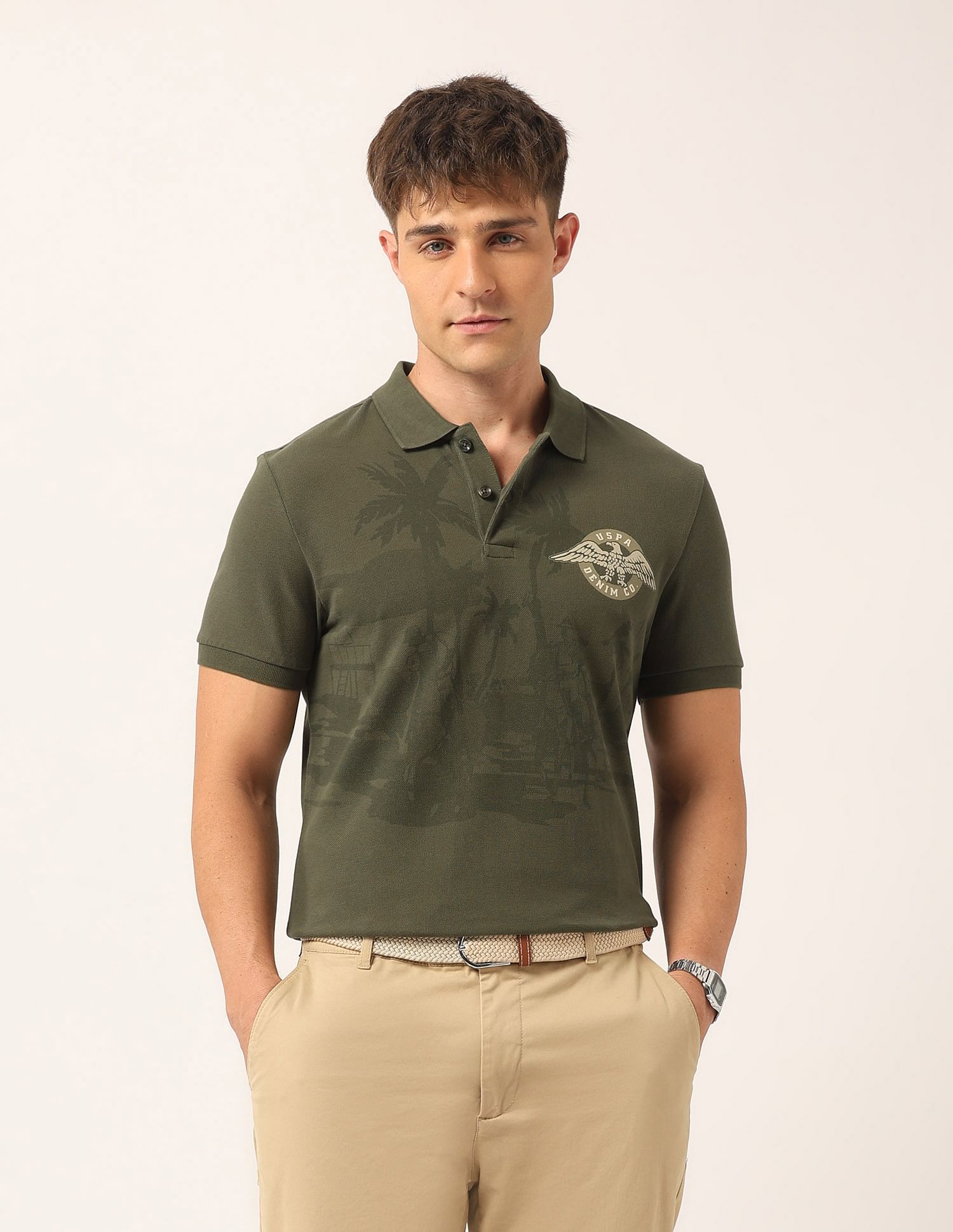 U.S. Polo Assn. Denim Co. Graphic Muscle Fit Polo Shirt