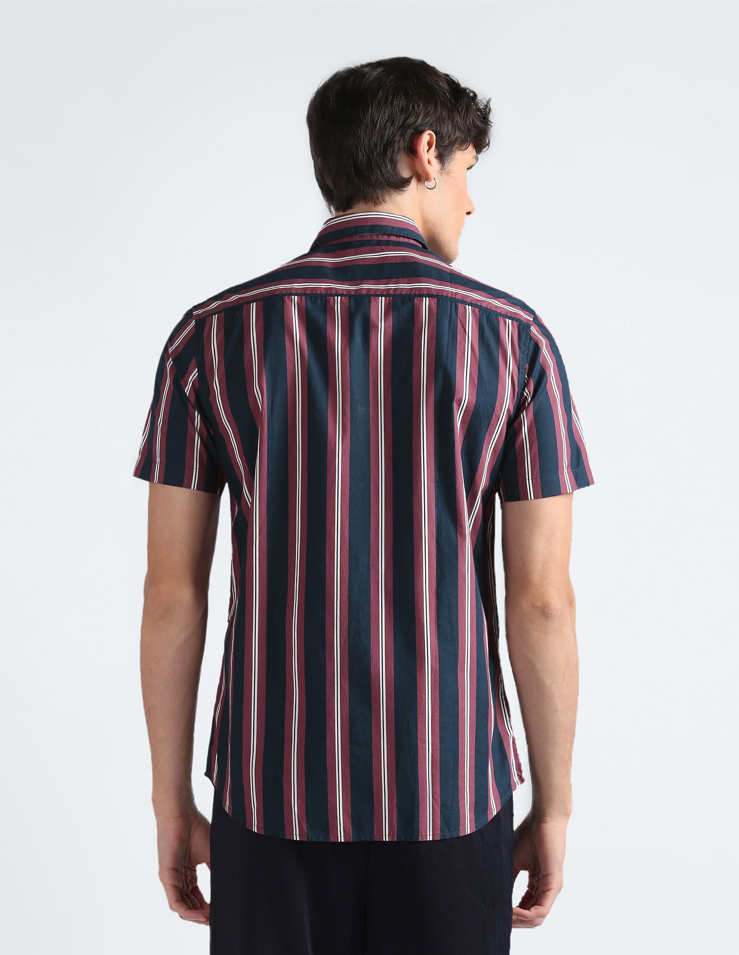 Flying Machine Vertical Stripe Cotton Shirt