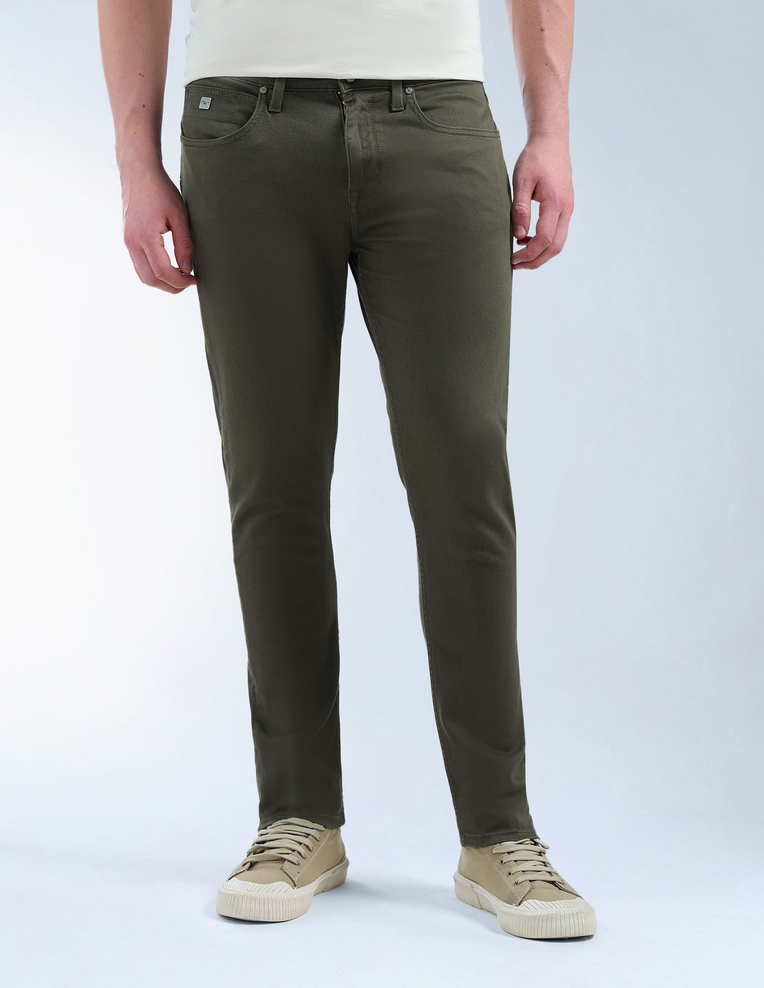 Flying Machine Slash Slim Tapered Fit Mid Rise Jeans