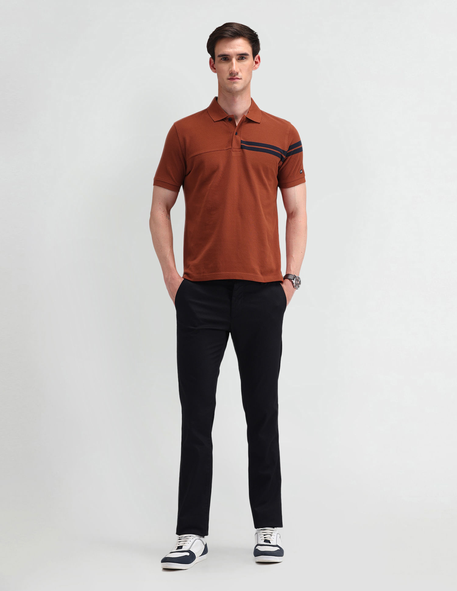 Arrow Sport Horizontal Striped Regular Polo Shirt