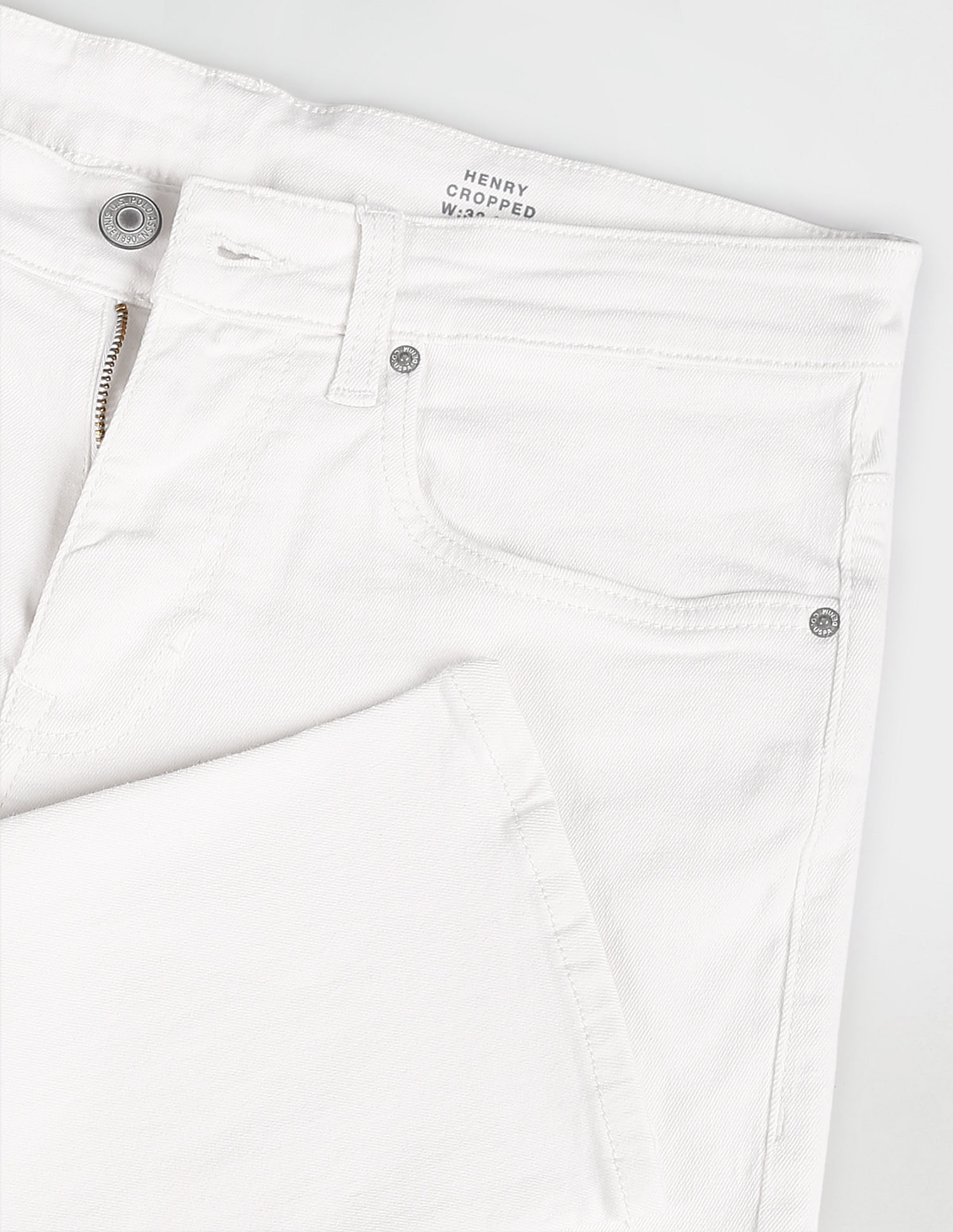 U.S. Polo Assn. Denim Co. Henry Cropped Fit White Jeans