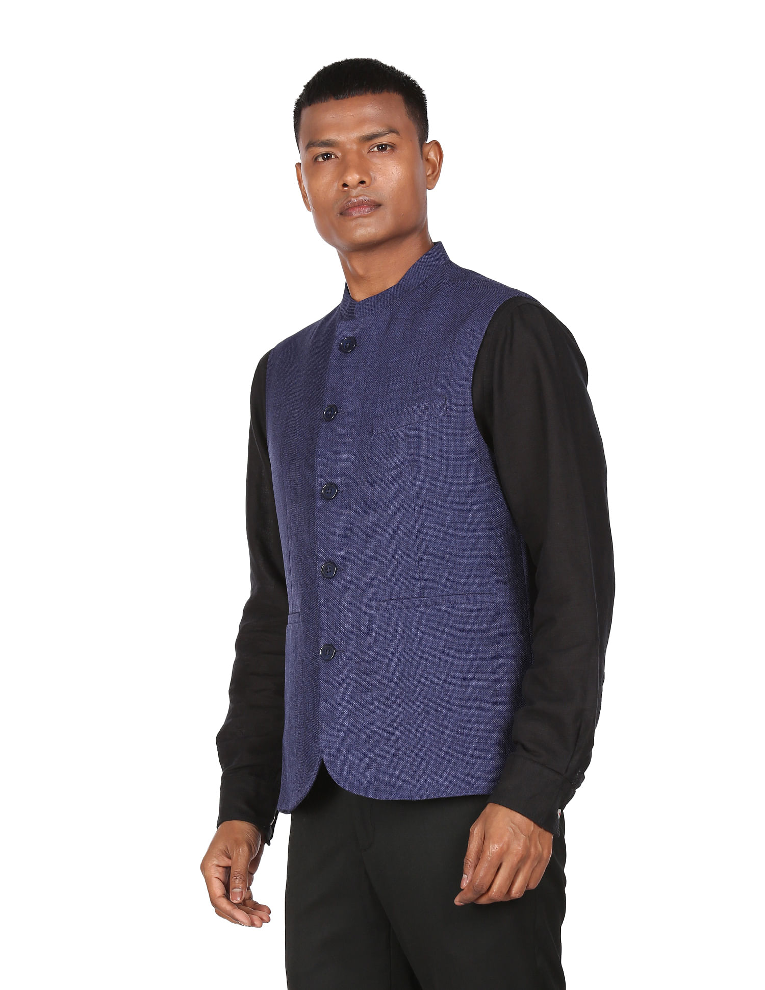 Buy Arrow Mandarin Collar Patterned Festive Nehru Jacket - NNNOW.com