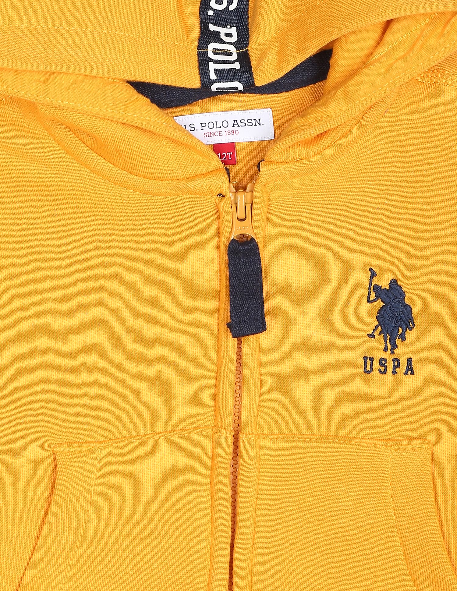 U.S. Polo Assn. Kids Hooded Full Zip Brand Tape Sweatshirt