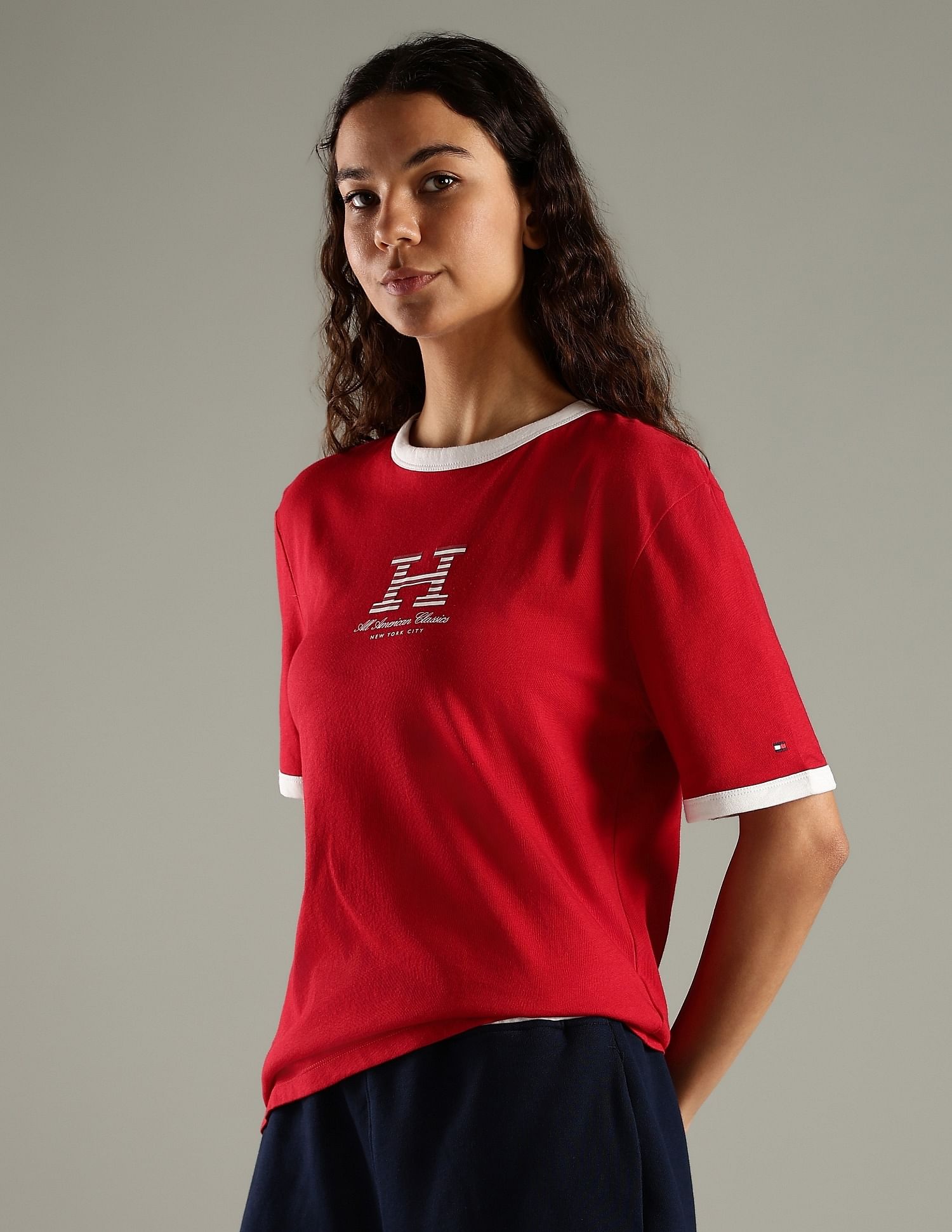 Tommy Hilfiger Printed Regular Fit Cotton T-Shirt
