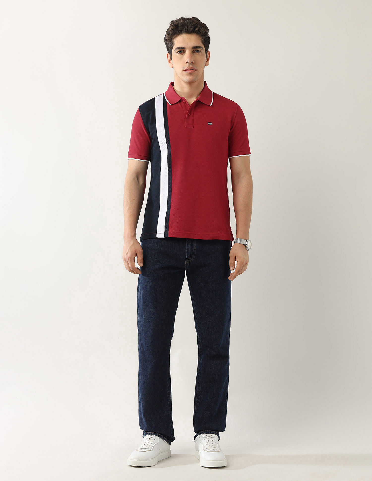 Arrow Sport Colourblocked Regular Fit Polo Shirt