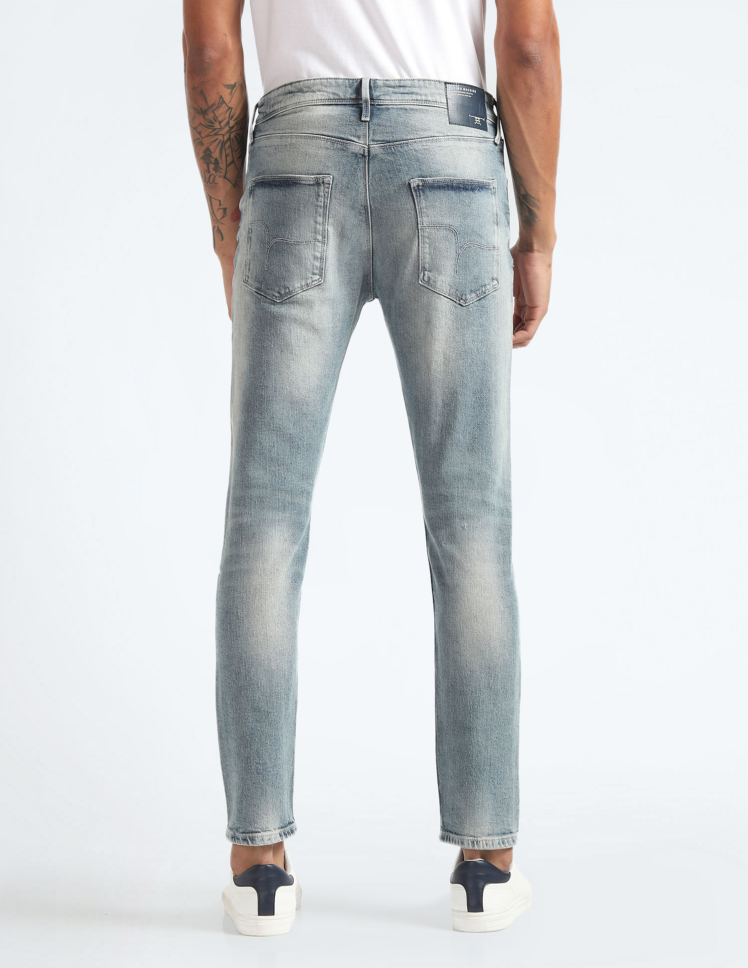 Flying Machine Slash Slim Tapered Fit Italian Jeans