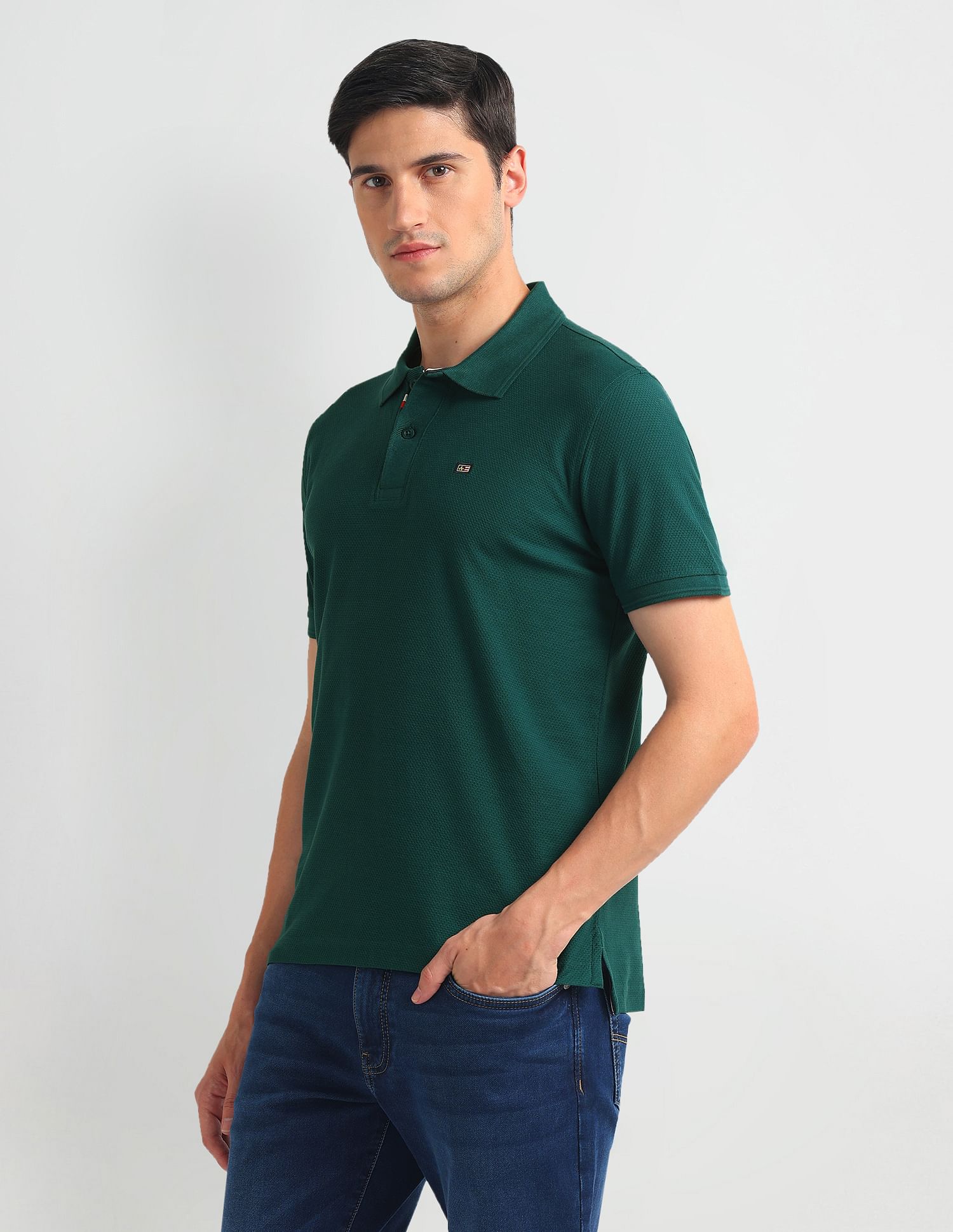 Arrow Sports Pure Cotton Textured Polo Shirt
