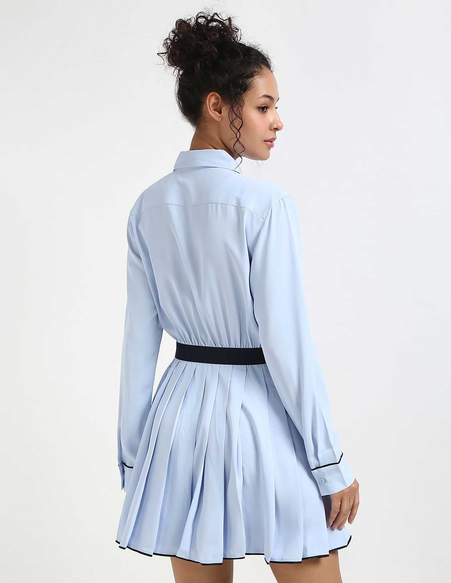 Tommy Hilfiger Polyester Spread Collar A-Line Dress