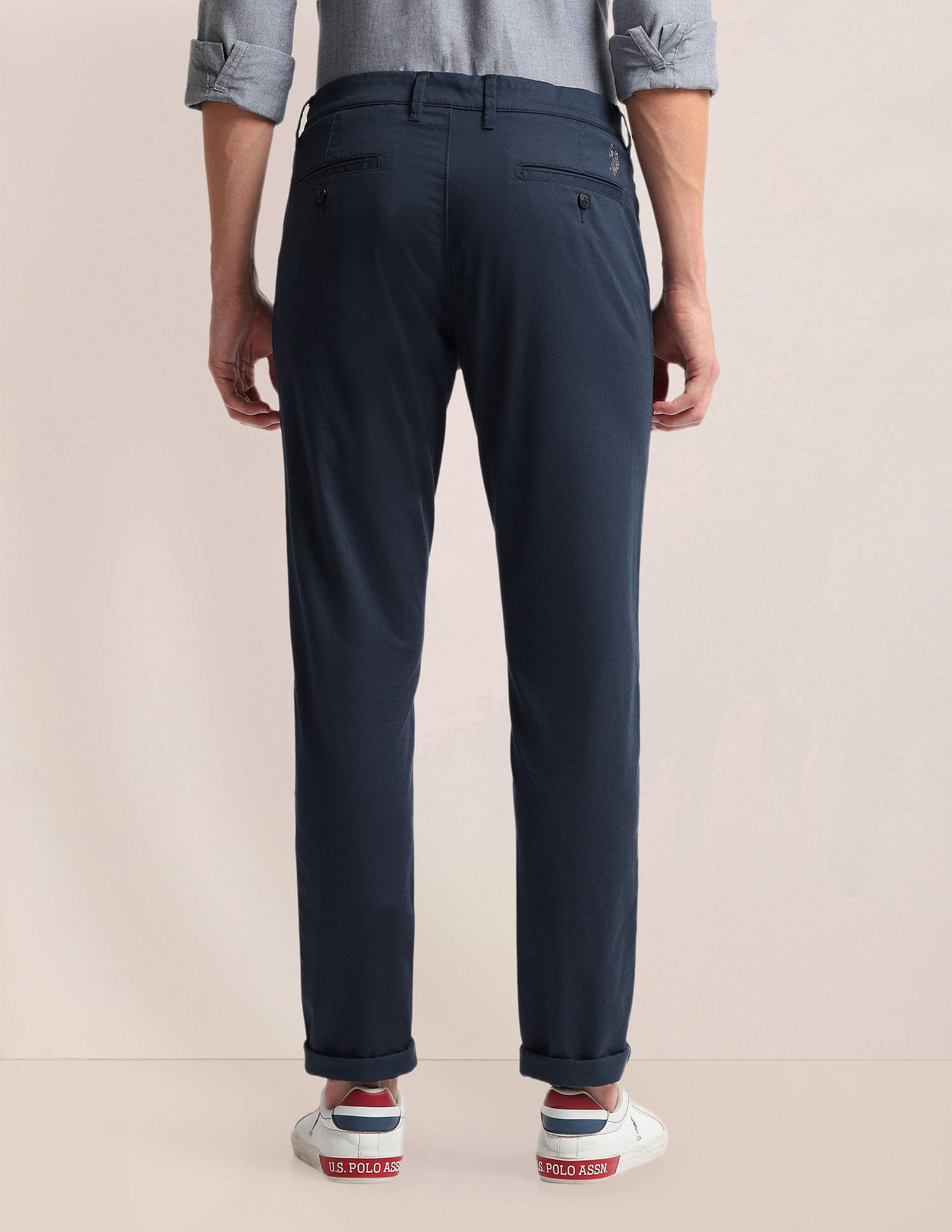 U.S. Polo Assn. Slim Straight Fit Satin Trousers