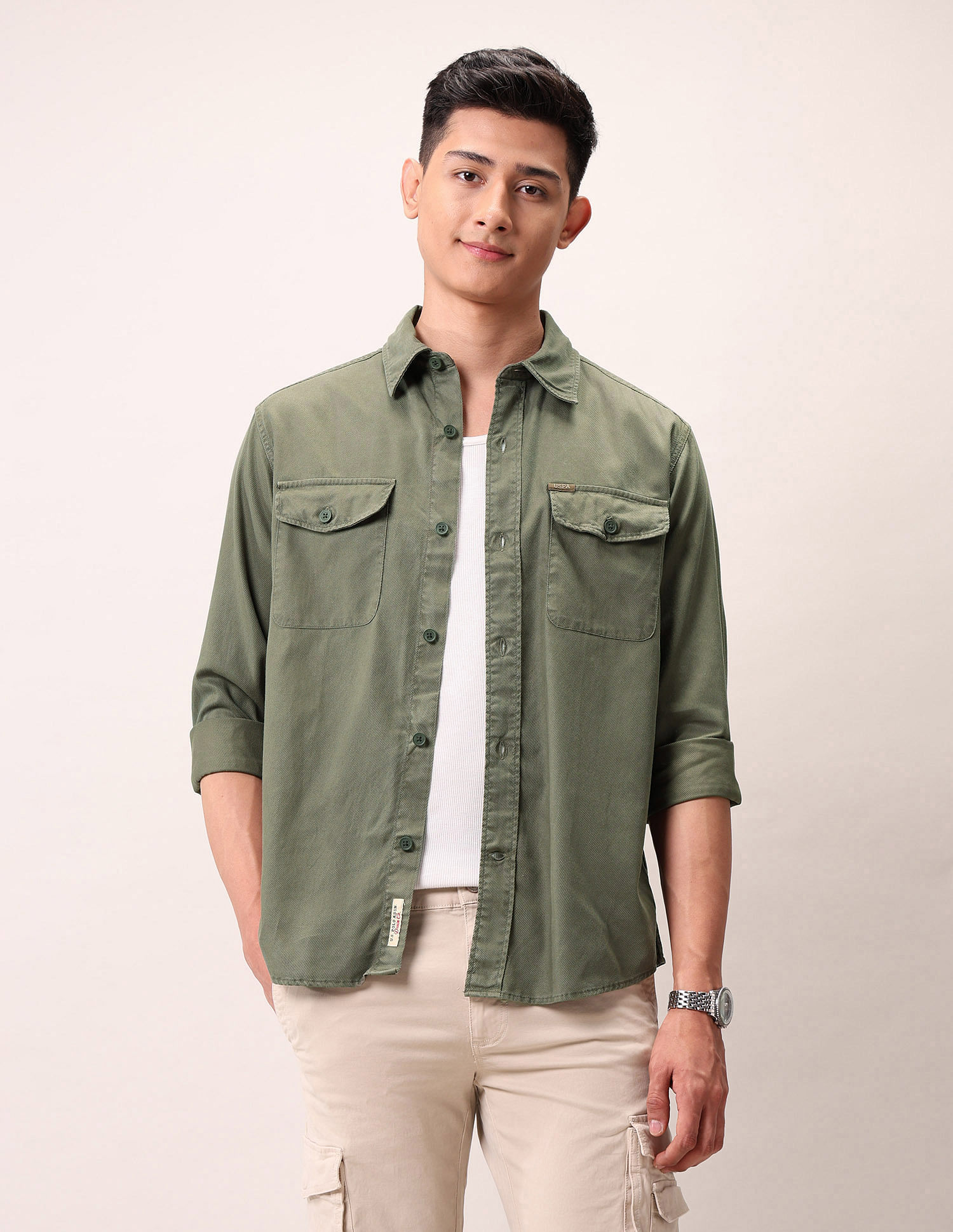 U.S. Polo Assn. Denim Co. Straight Fit Pure Cotton Shirt