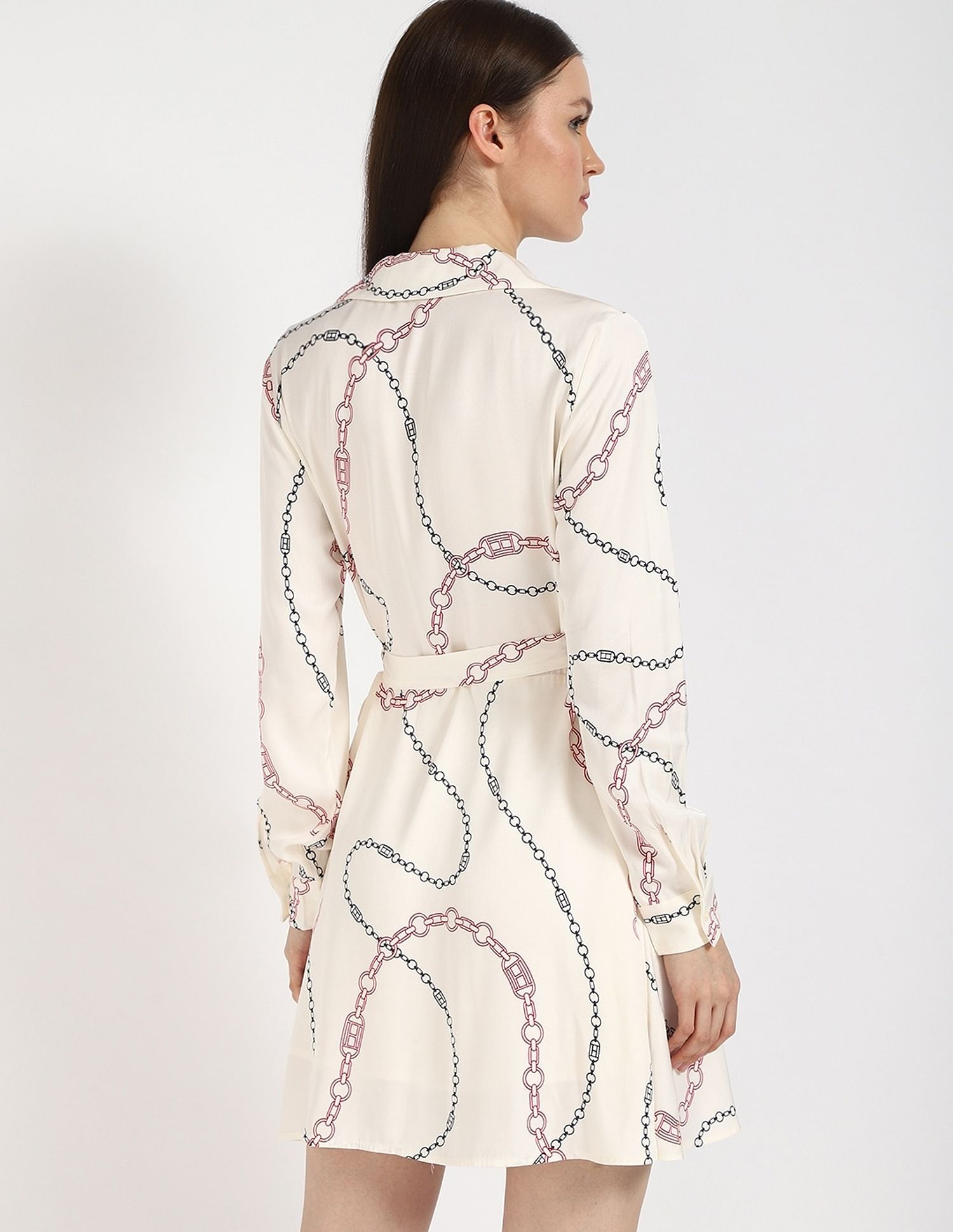 Tommy Hilfiger Viscose Spread Collar Wrap Dress