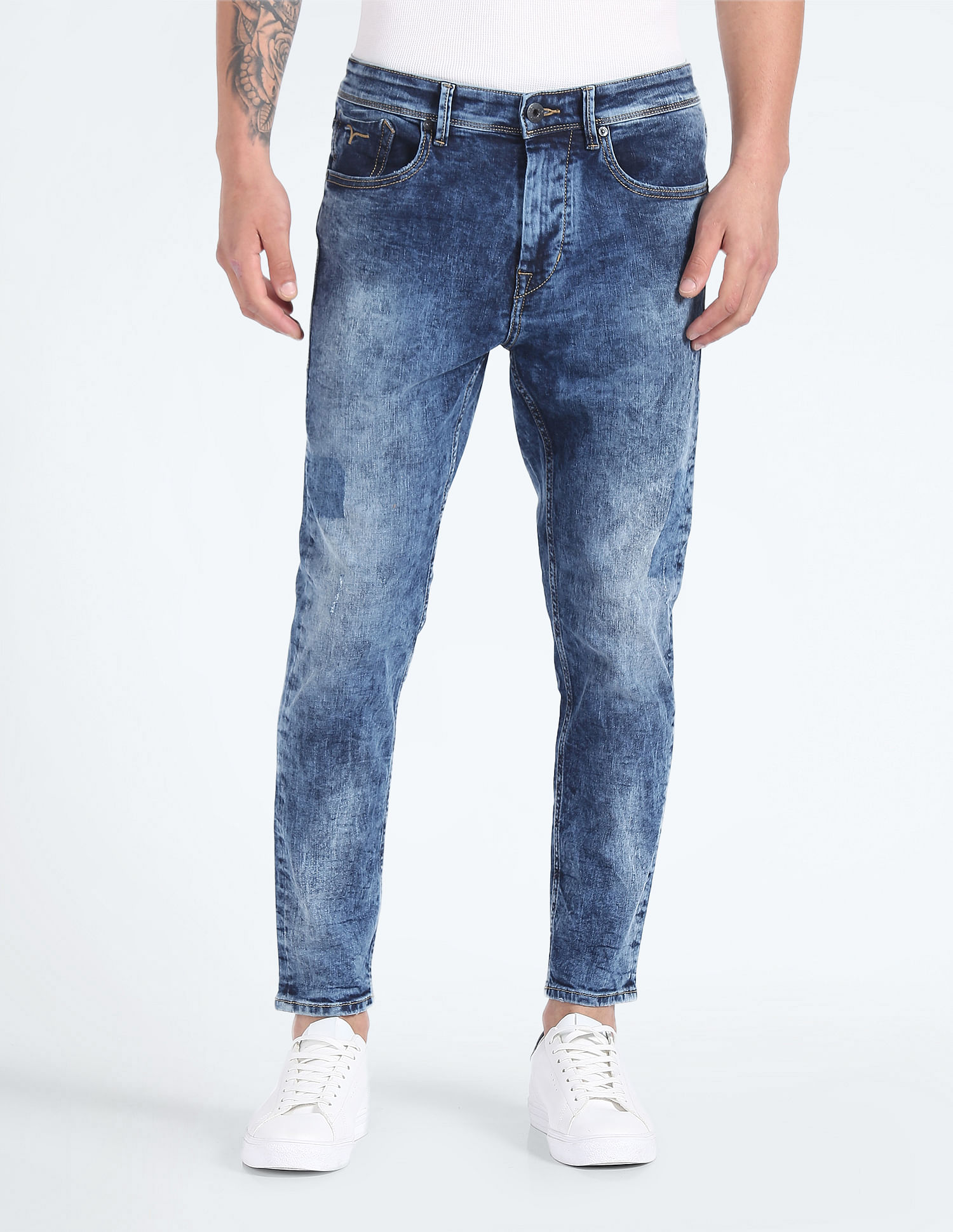 Flying Machine Mankle Slim Fit Acid Wash Jeans