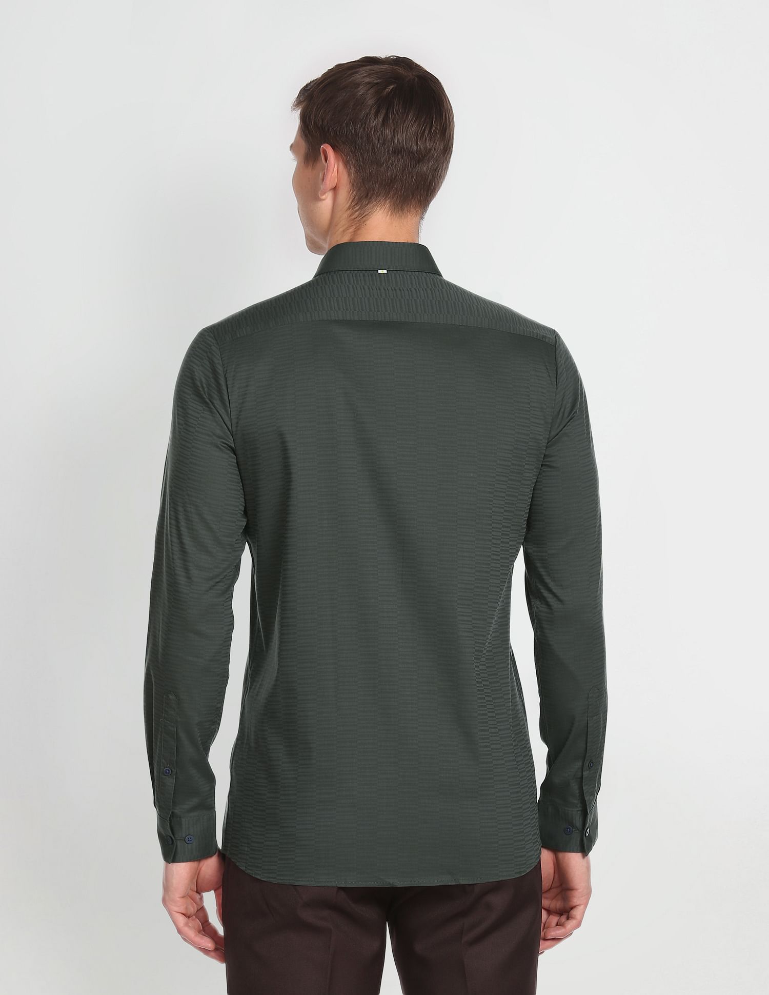 Arrow Newyork Self Design Twill Shirt