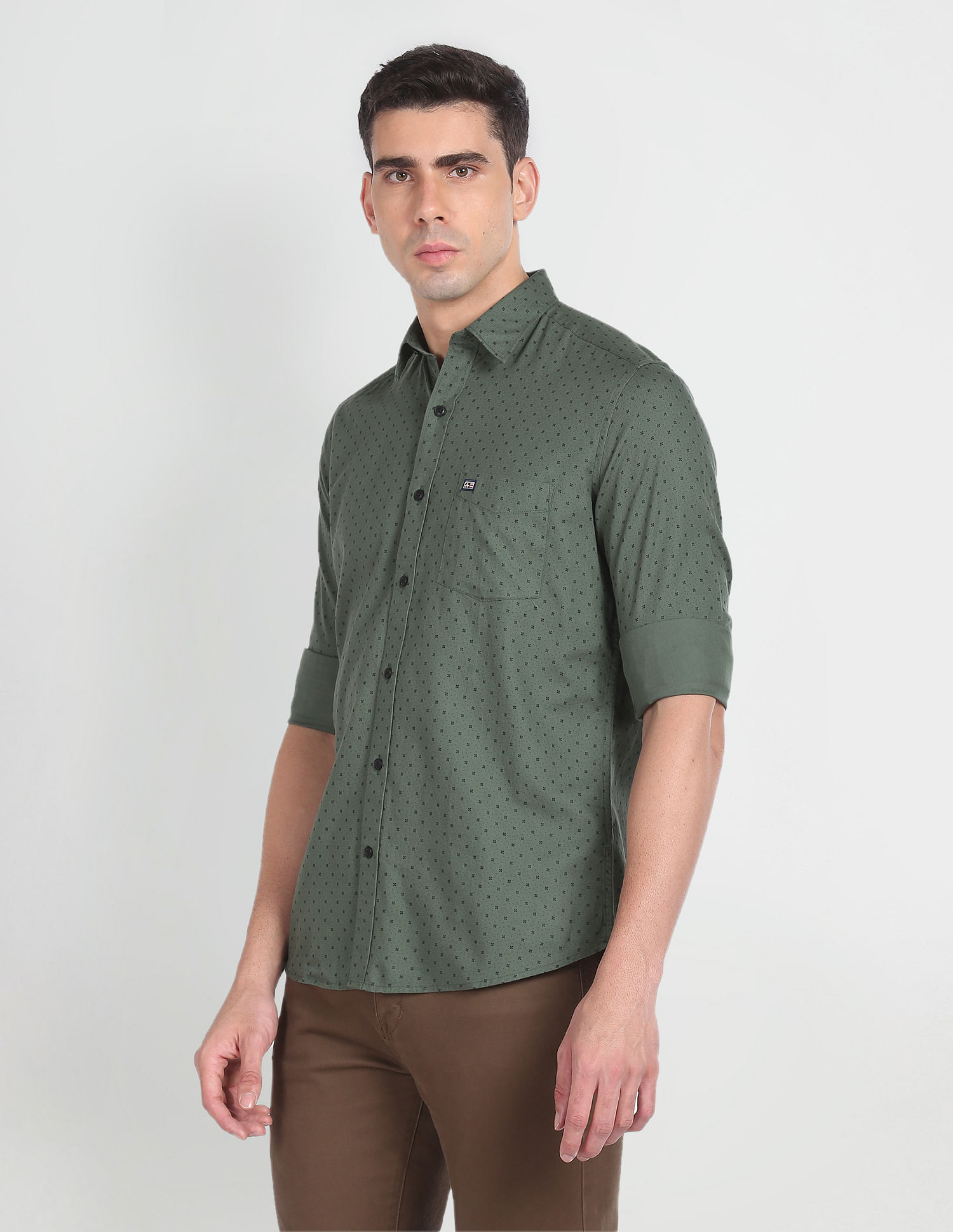 Arrow Sports Floral Print Cotton Casual Shirt