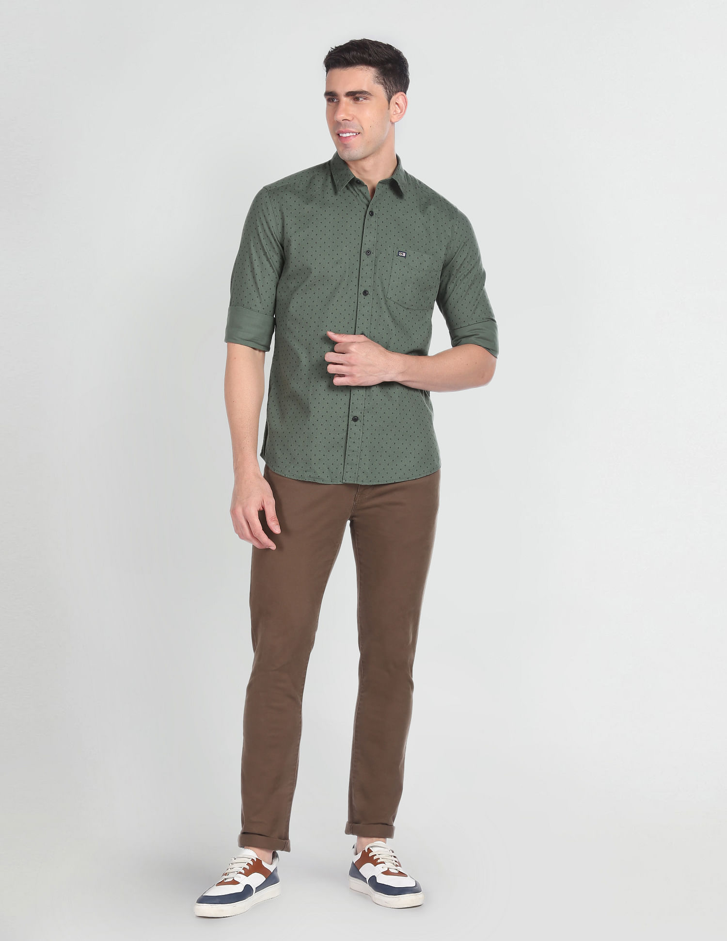 Arrow Sports Floral Print Cotton Casual Shirt