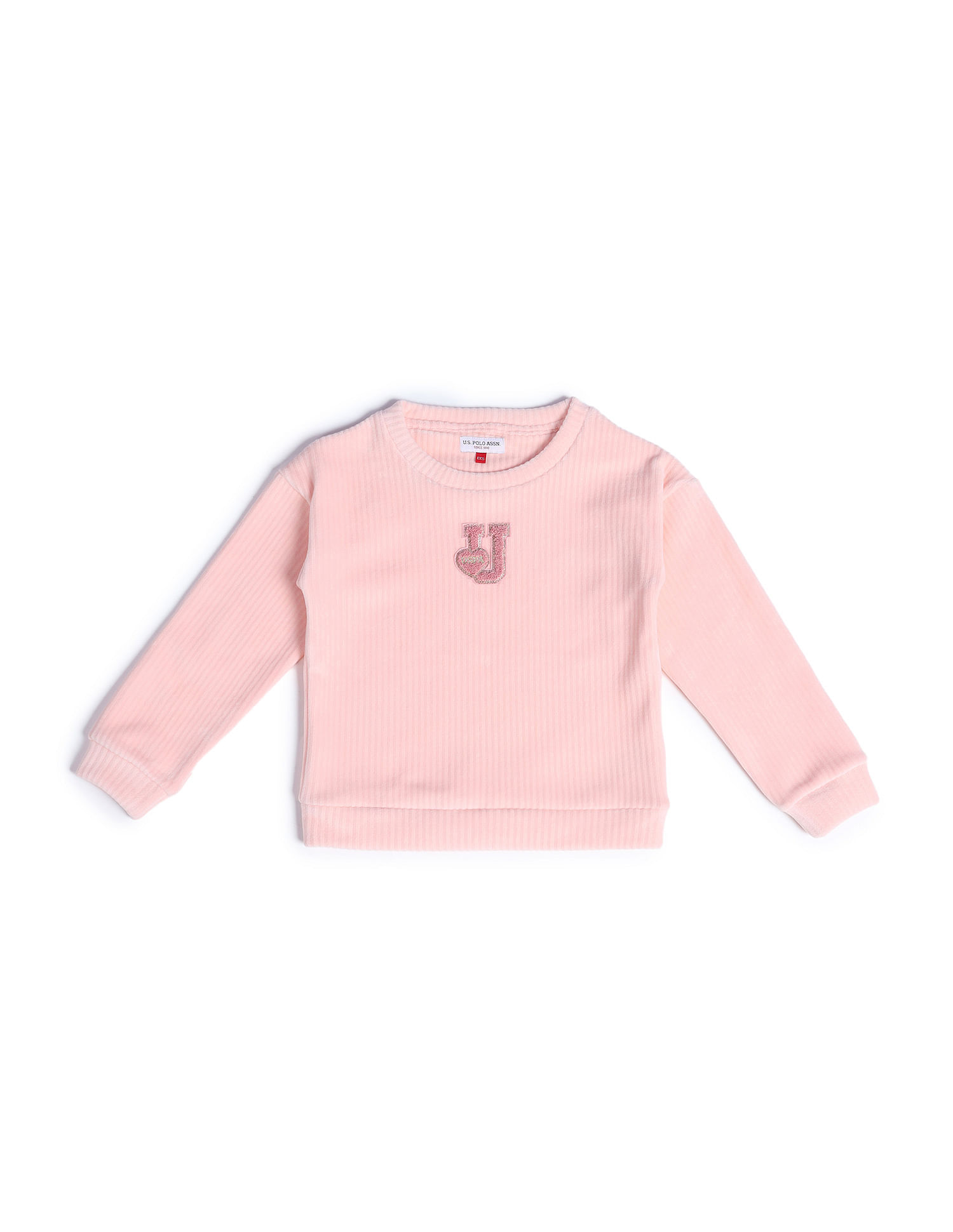 U.S. Polo Assn. Kids Girls Ribbed Sweatshirt