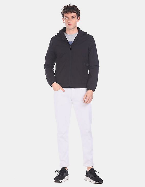 Flying Machine Brand Print Hooded Jacket