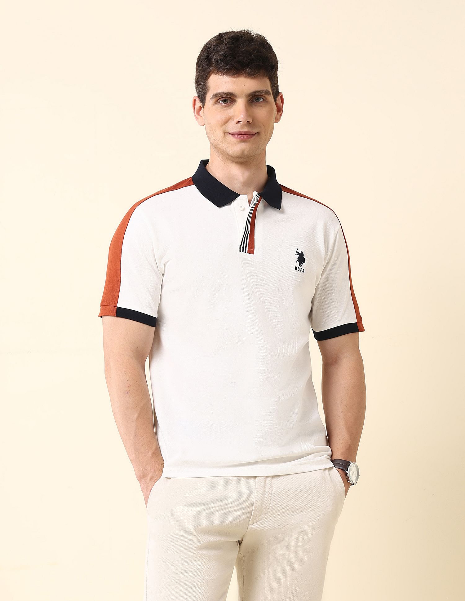 U.S. Polo Assn. Colourblocked Slim Fit Classic Polo Shirt