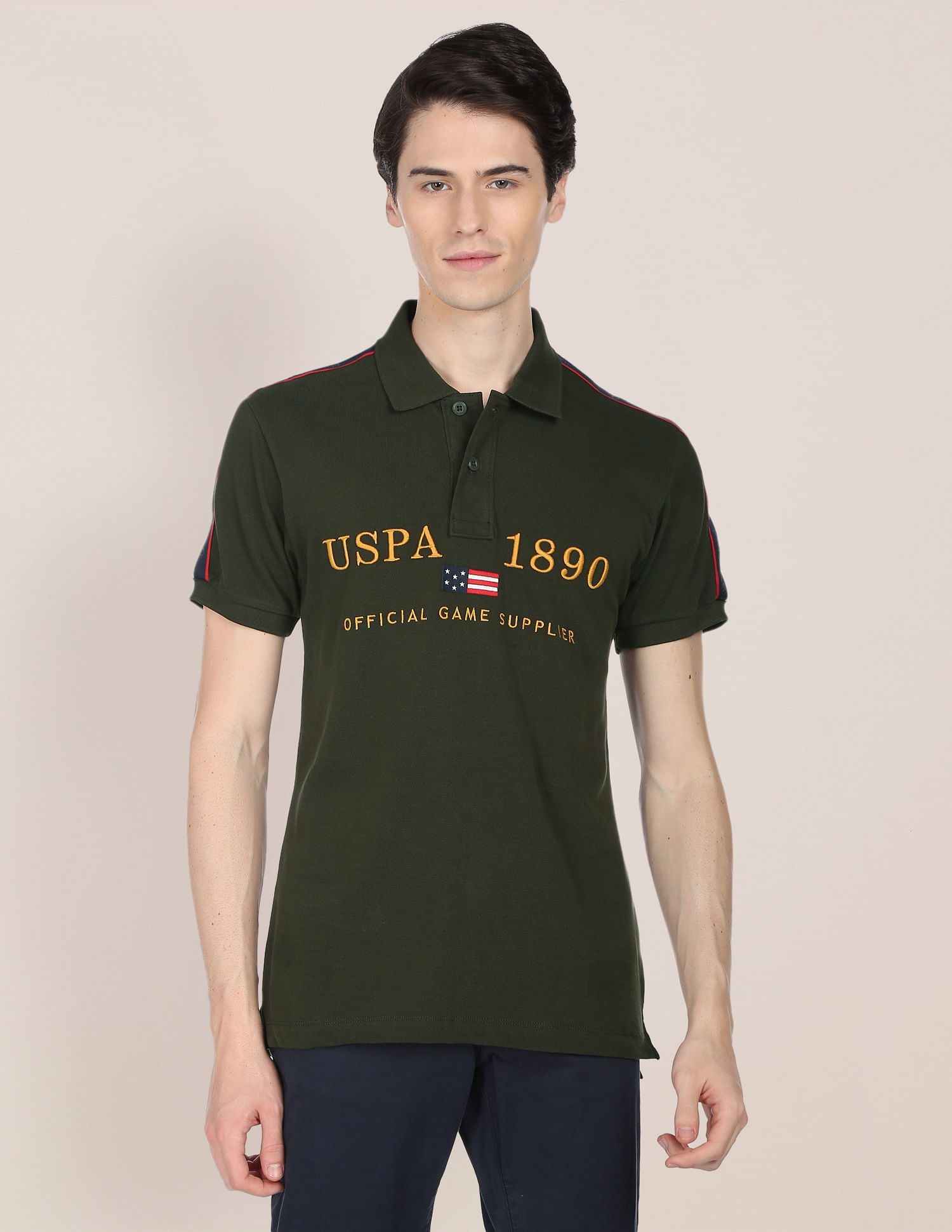 U.S. Polo Assn. Brand Tape Embroidered Polo Shirt