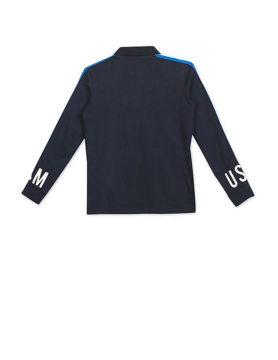 U.S. Polo Assn. Kids Boys Long Sleeve Taped Polo Shirt