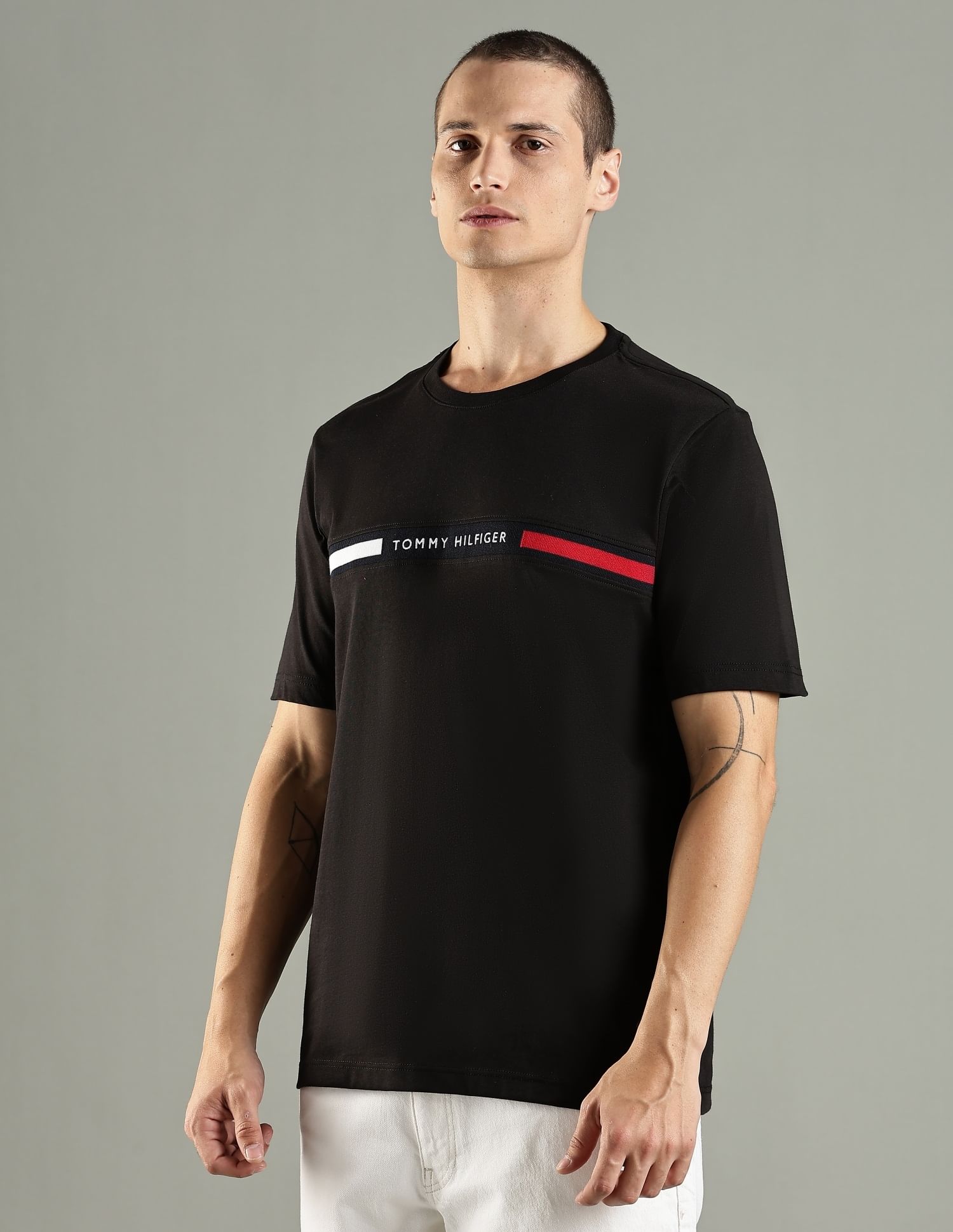 Tommy Hilfiger Embroidered Logo Regular Fit Cotton T-Shirt