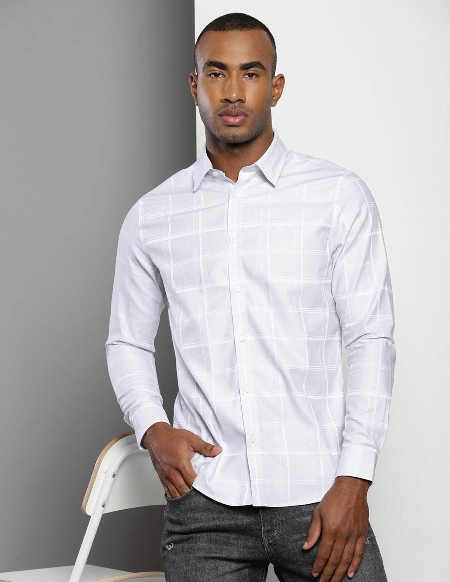 Buy Calvin Klein Cotton Structure Slim Fit Shirt - NNNOW.com