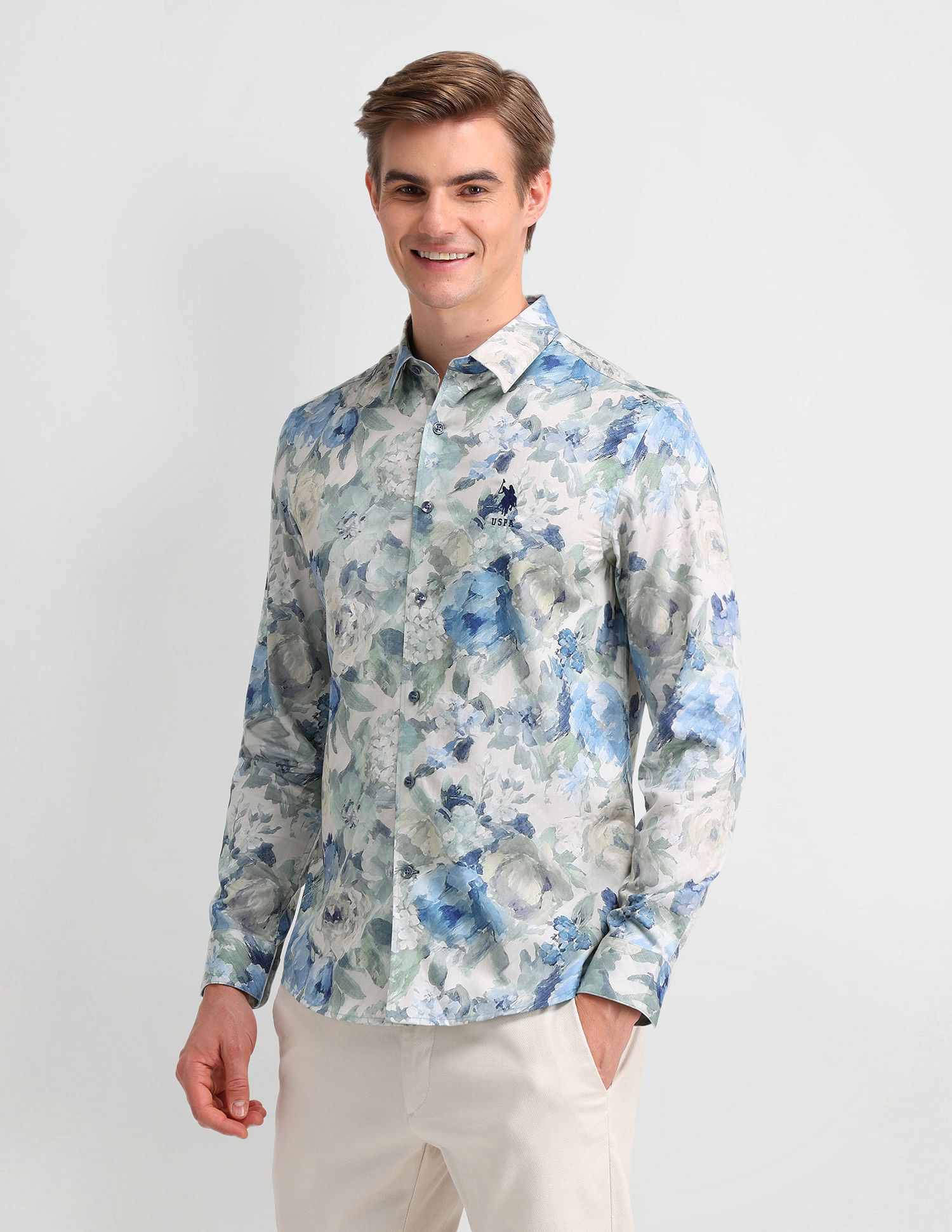 U.S. Polo Assn. Denim Co. Satin Digital Print Shirt