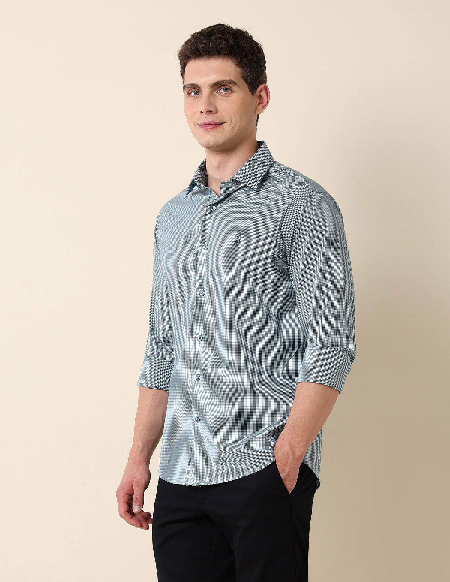 U.S. Polo Assn. Micro Checked Tailored Fit Shirt