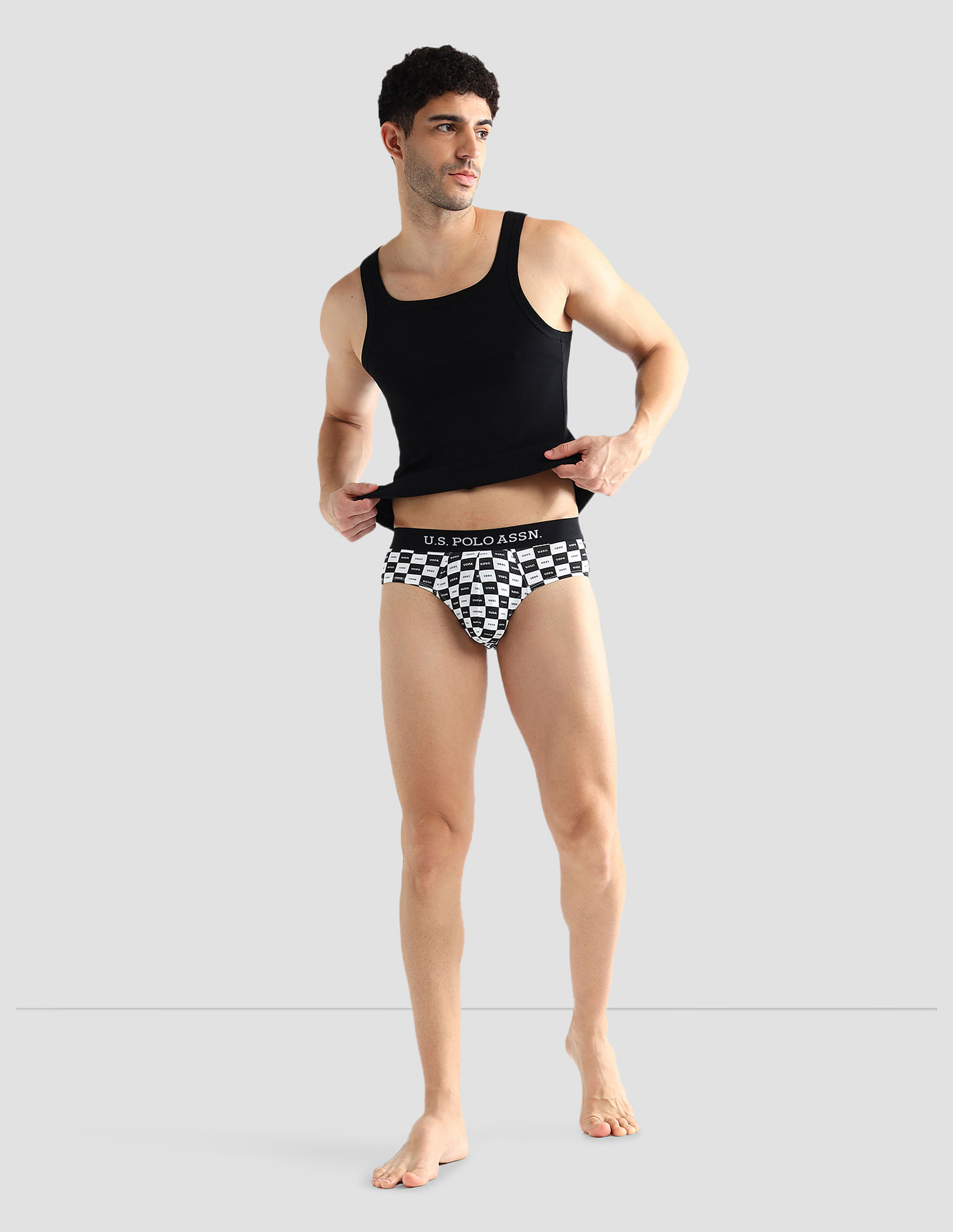 USPA Innerwear Elasticized Waist Solid OEB14 Briefs - Pack Of 3