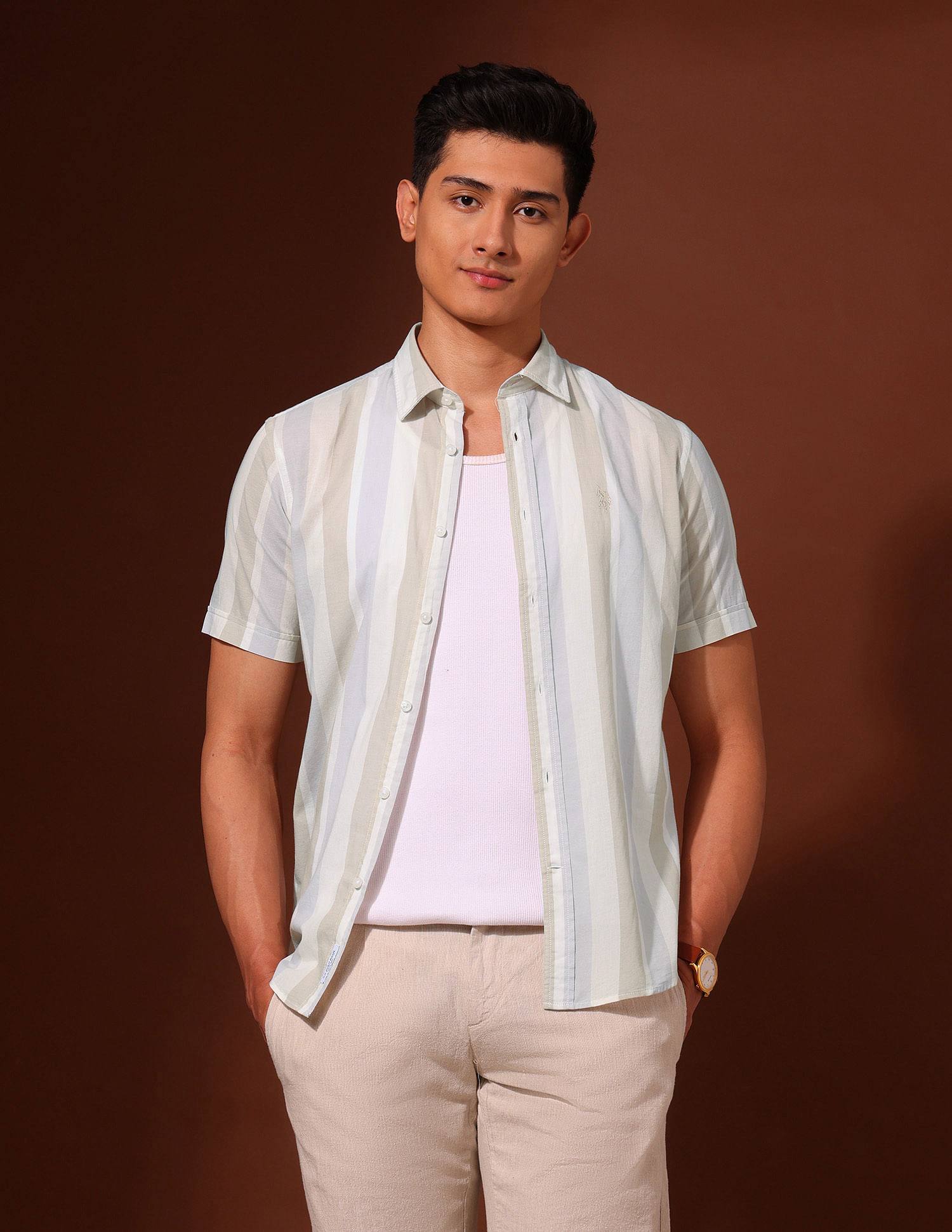 U.S. Polo Assn. Vertical Striped Tailored Fit Shirt